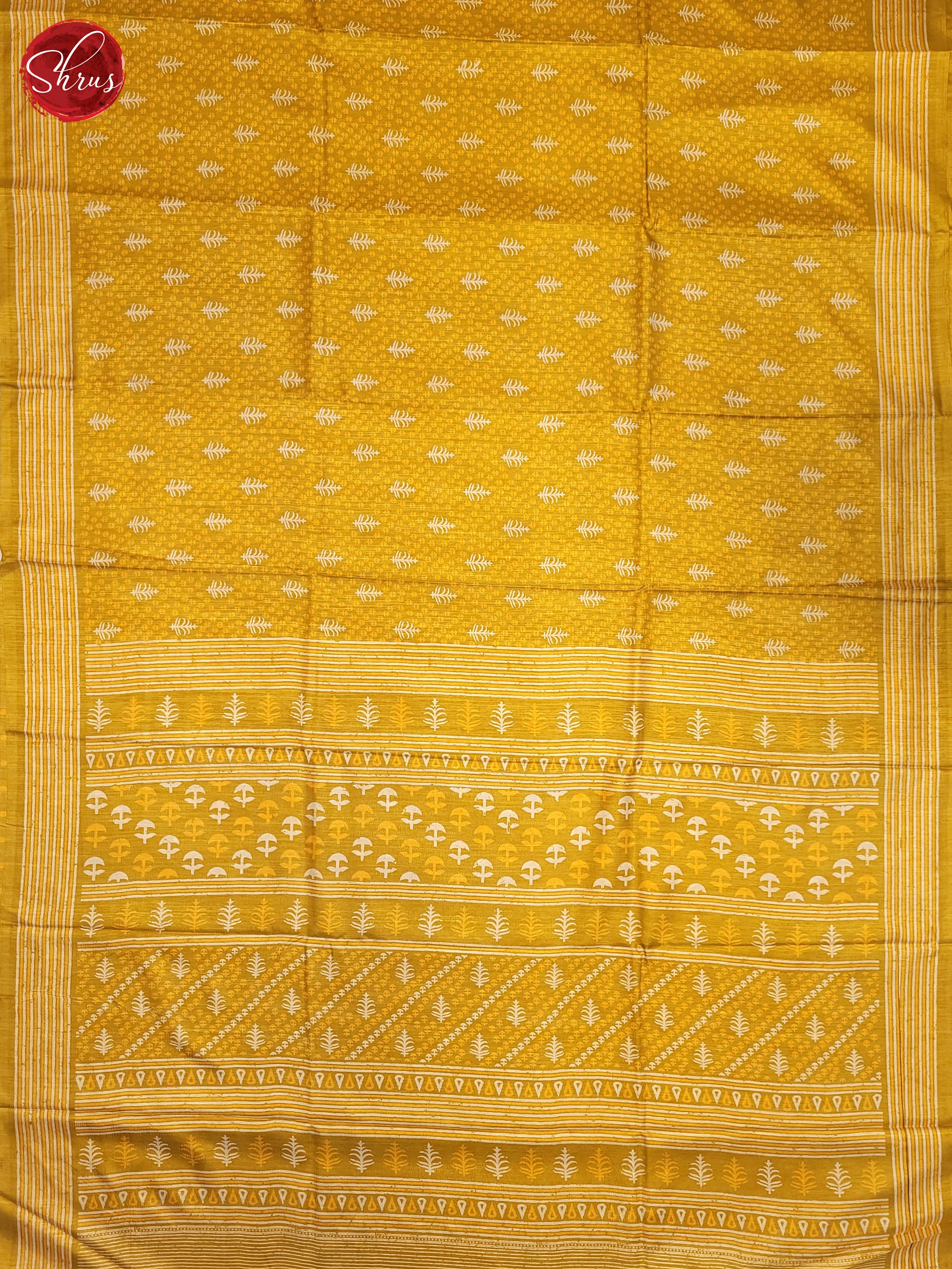 Yellow(Single Tone) - Semi Matka Saree - Shop on ShrusEternity.com