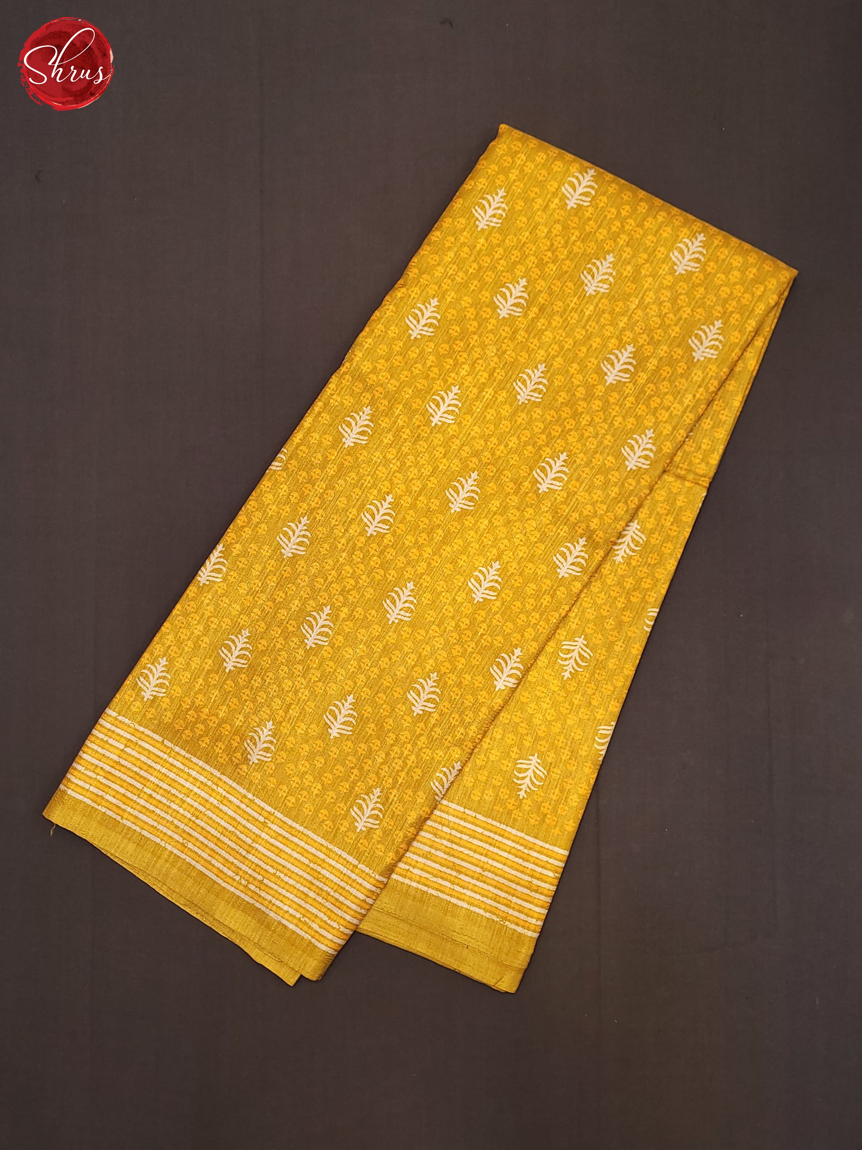 Yellow(Single Tone) - Semi Matka Saree - Shop on ShrusEternity.com