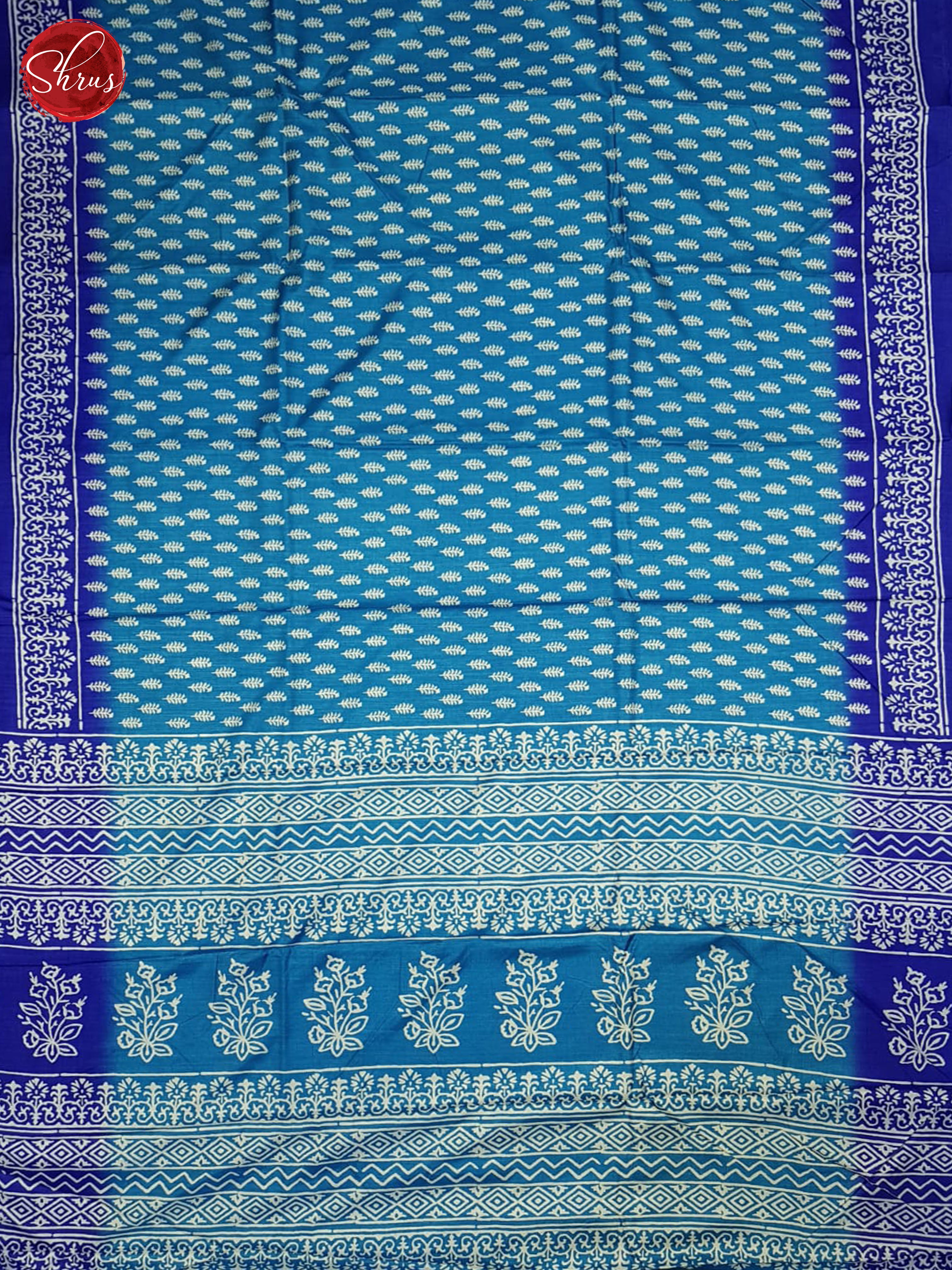 Teal & Blue - Semi crepe Saree - Shop on ShrusEternity.com