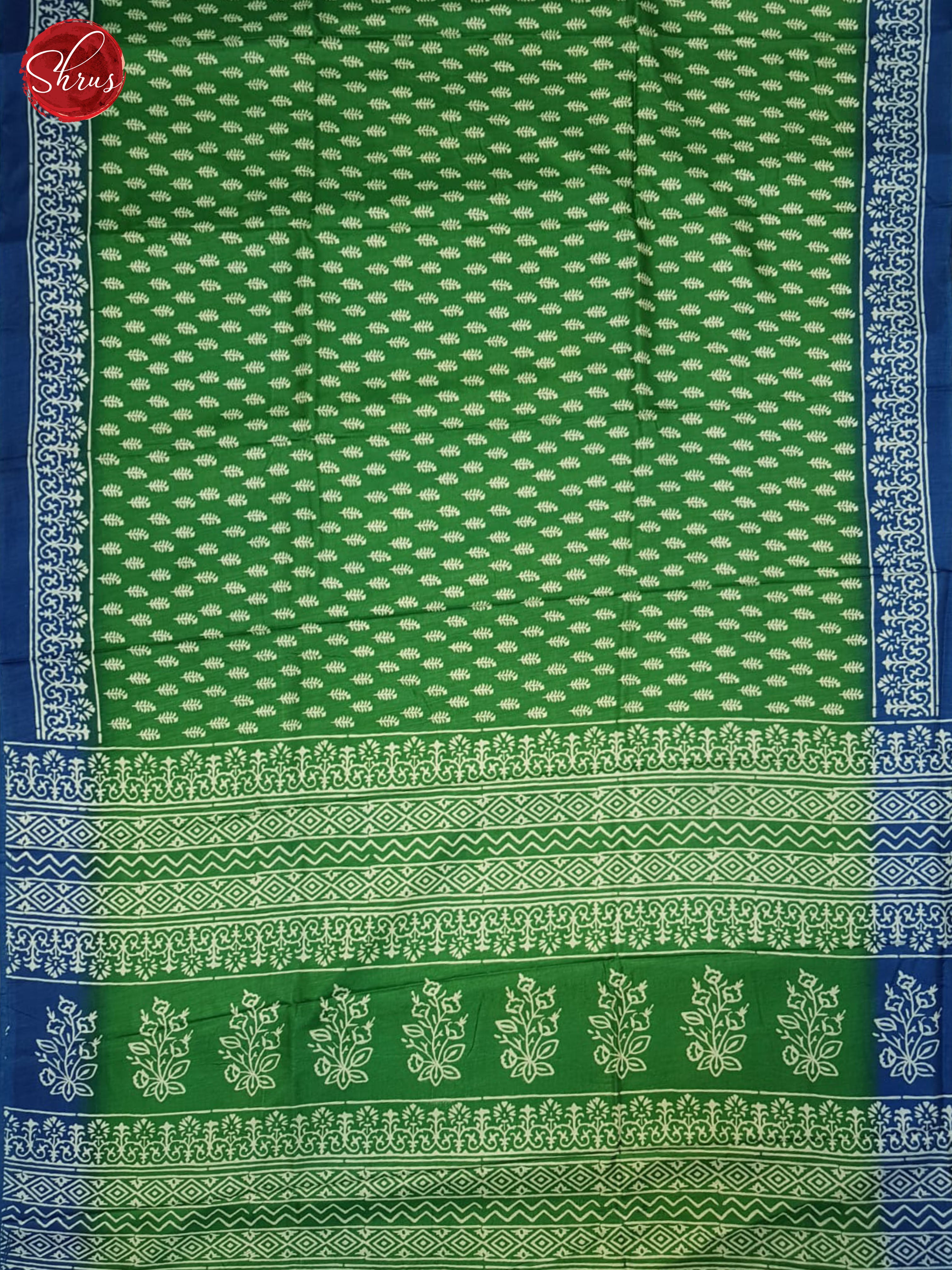 Green & Blue - Semi crepe Saree - Shop on ShrusEternity.com