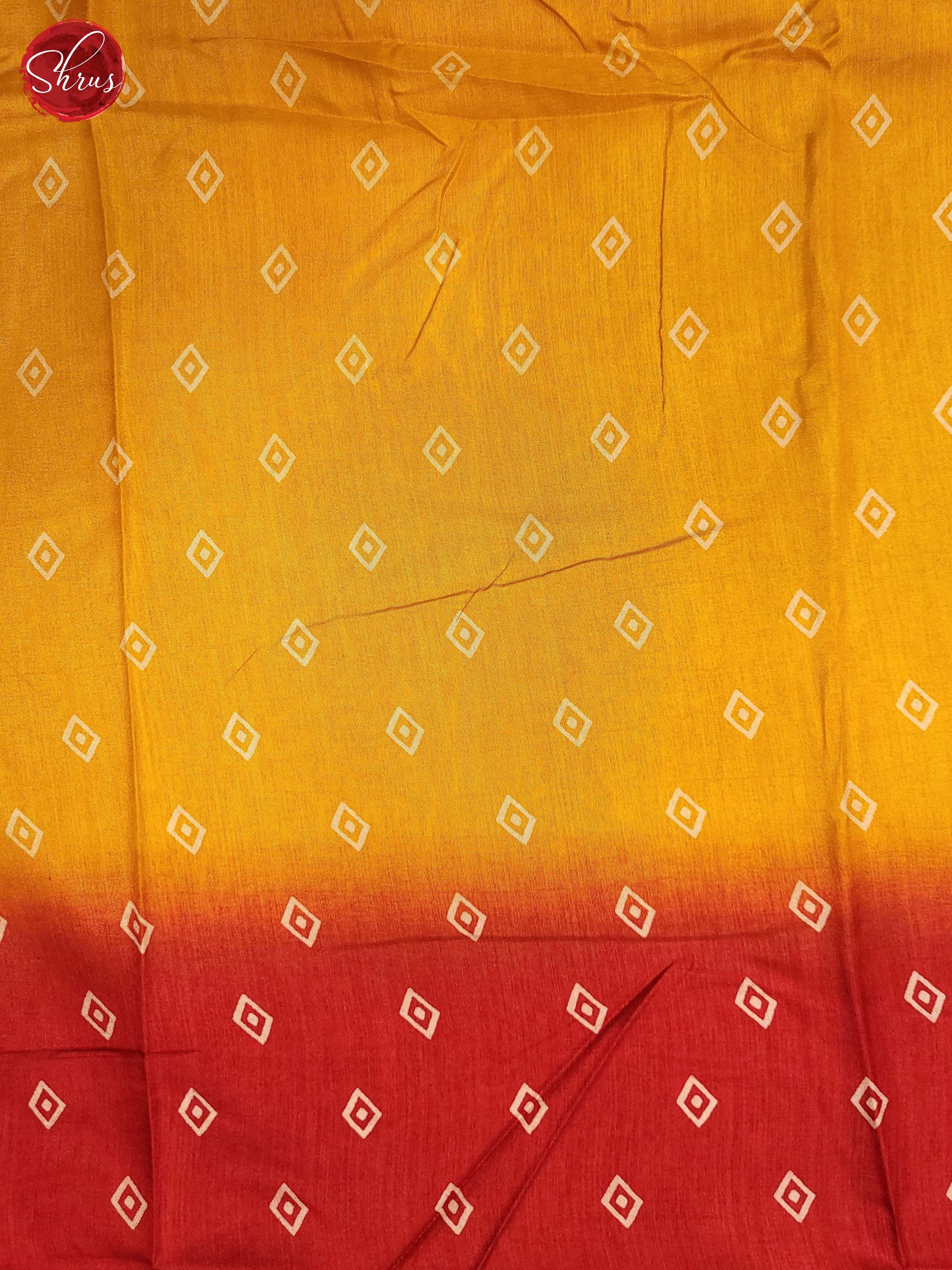 Yellow & Red- Semi Crepe Saree - Shop on ShrusEternity.com