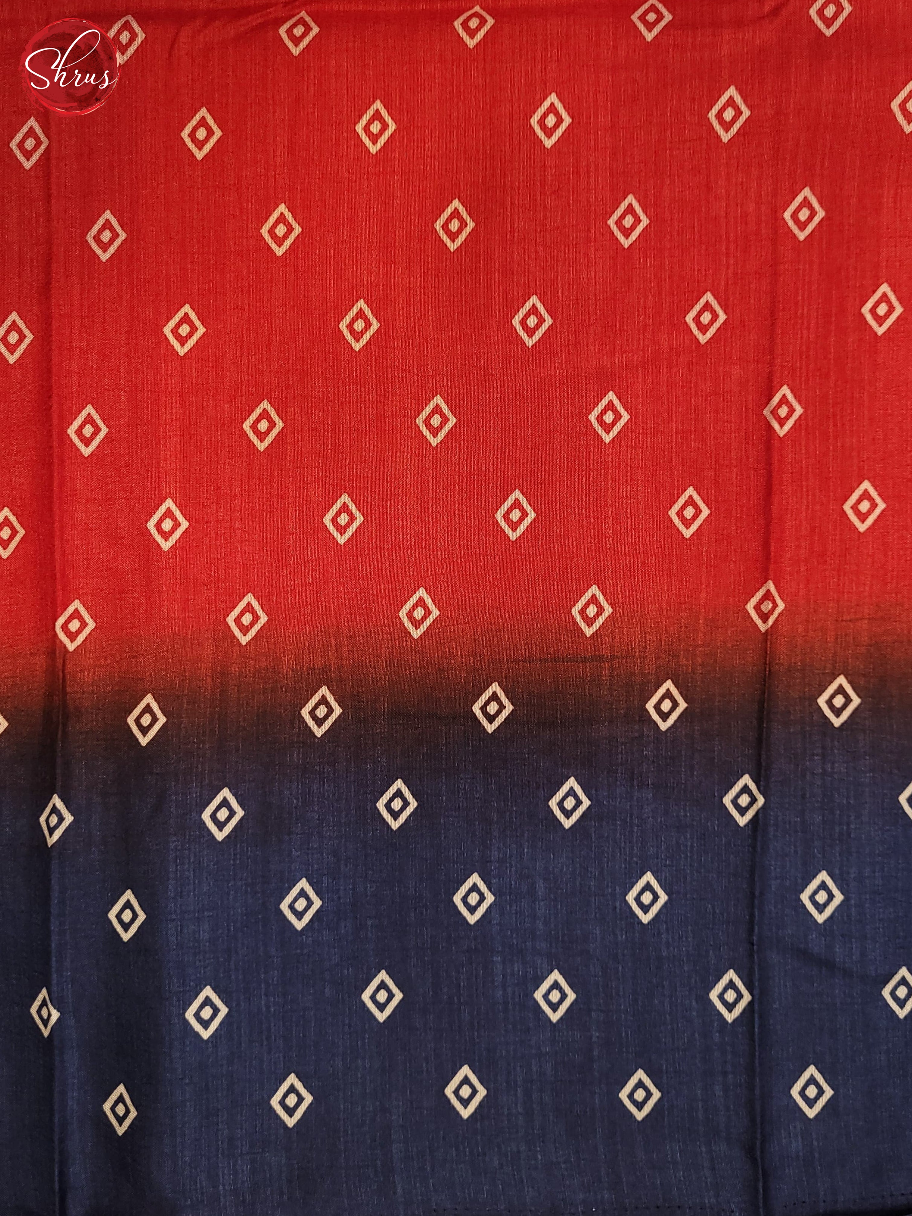 Red & Blue - Semi Crepe Saree - Shop on ShrusEternity.com