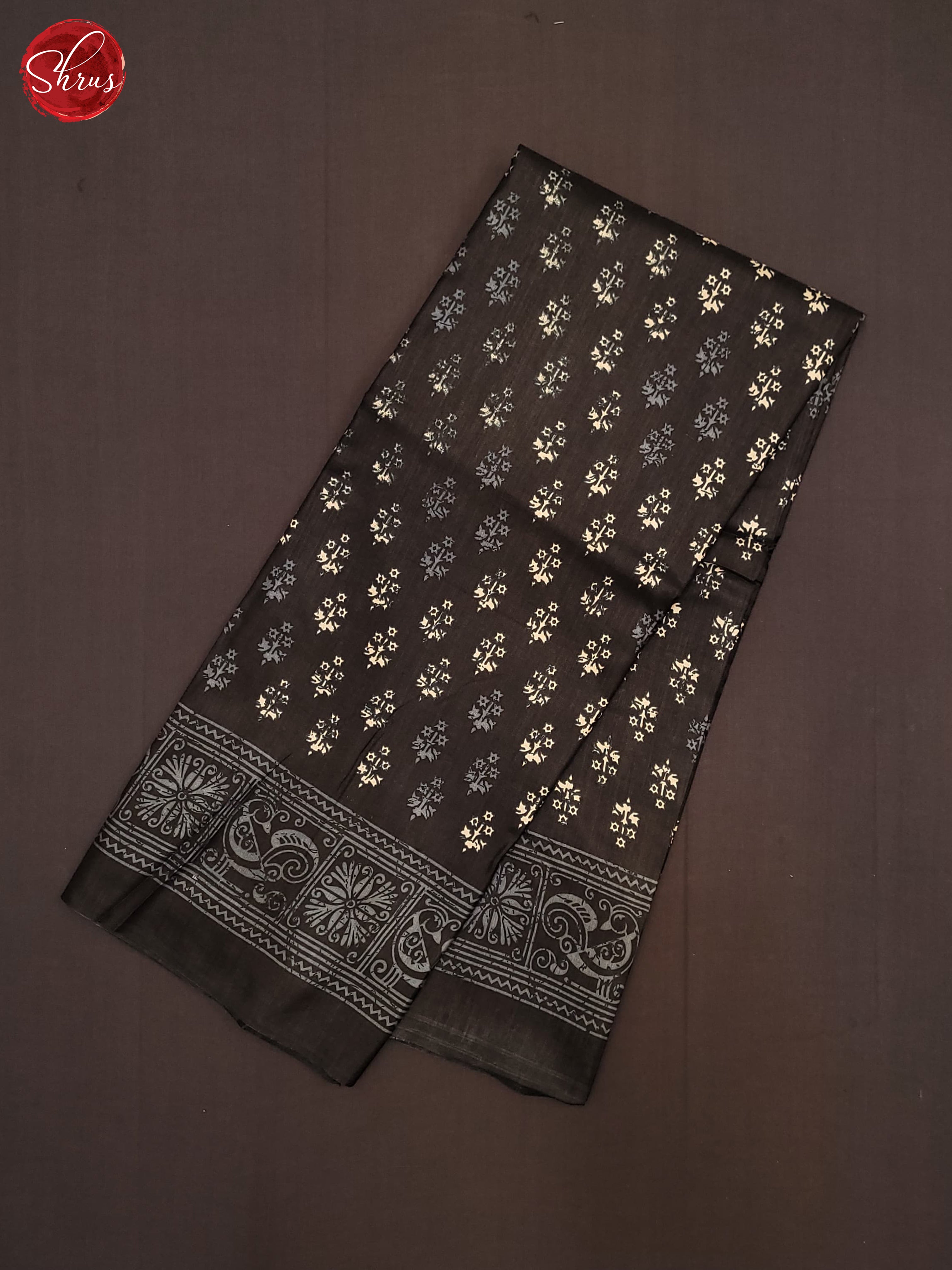 Black(Single Tone)- Semi Crepe Saree - Shop on ShrusEternity.com