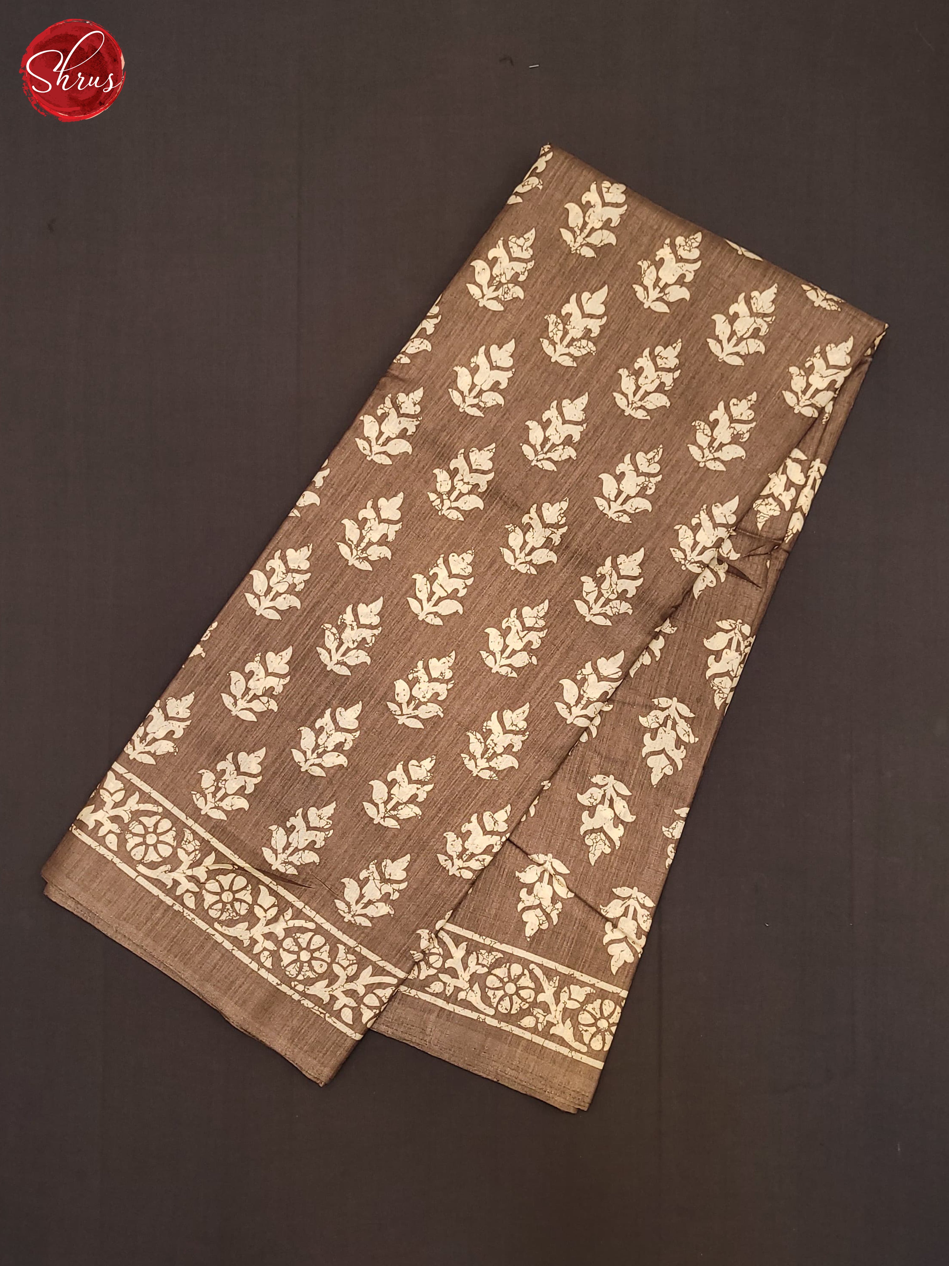 Brown(Single Tone )- Semi Crepe Saree - Shop on ShrusEternity.com