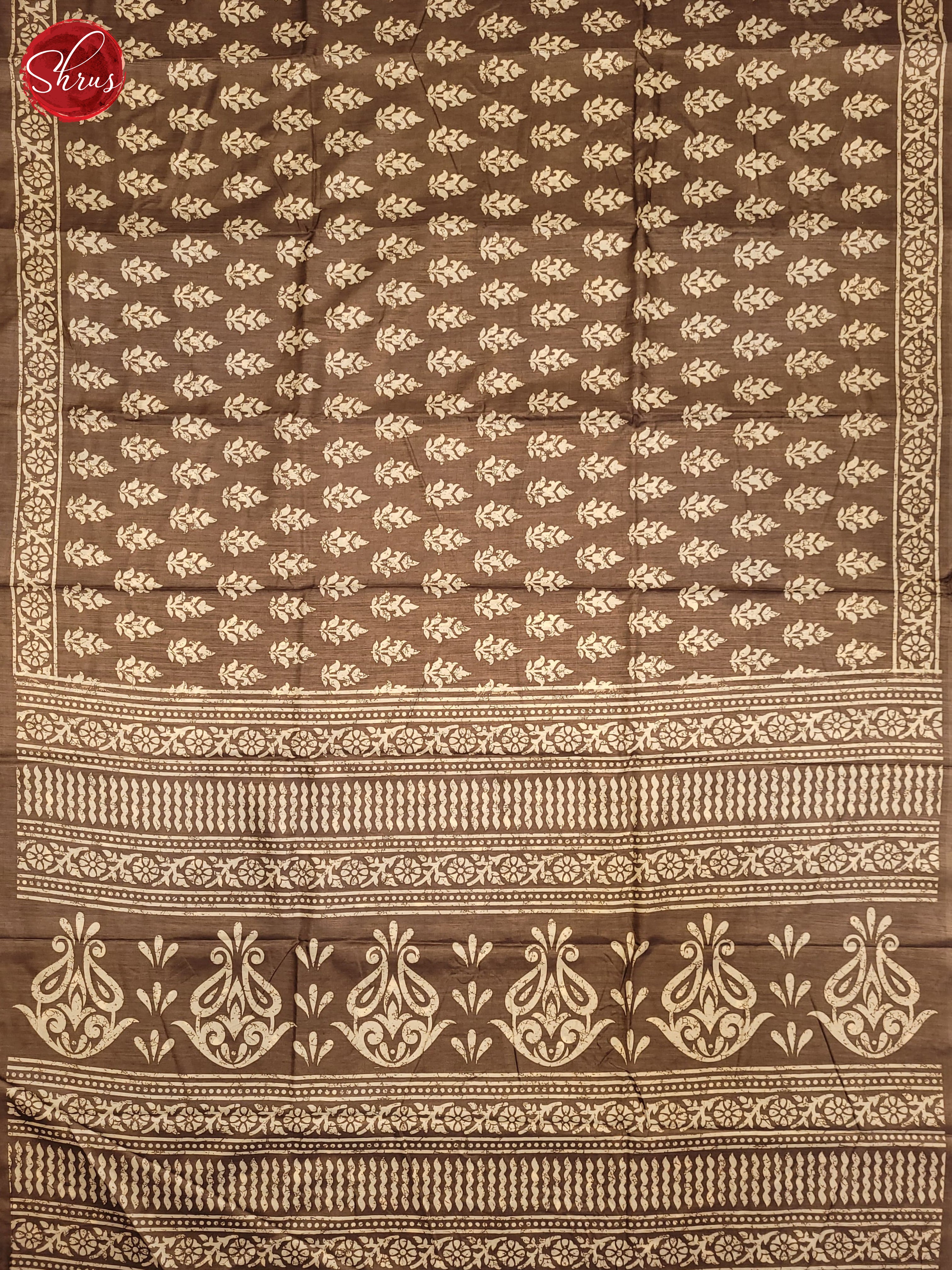 Brown(Single Tone )- Semi Crepe Saree - Shop on ShrusEternity.com