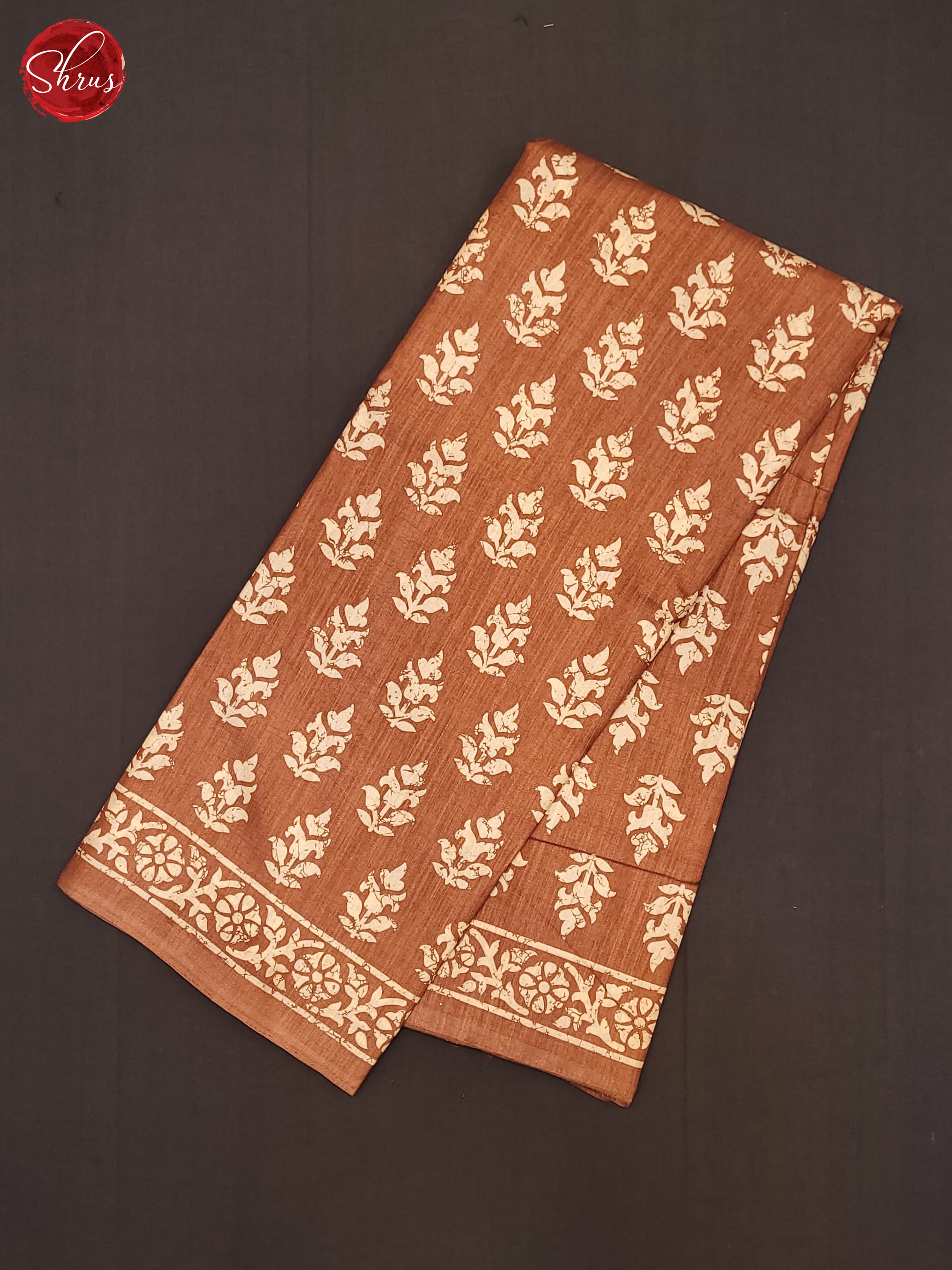 Brown(Single Tone) - Semi Crepe Saree - Shop on ShrusEternity.com