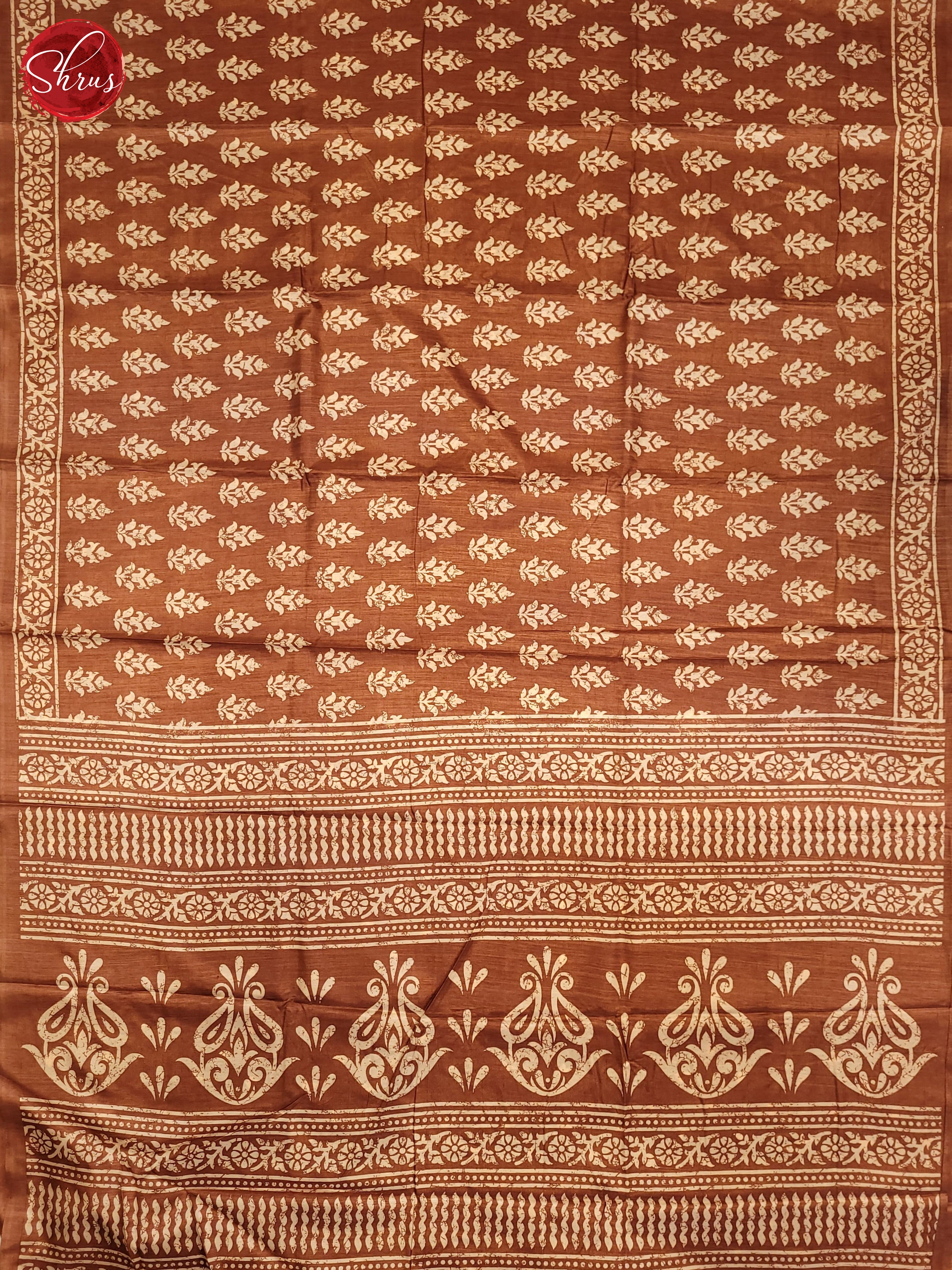 Brown(Single Tone) - Semi Crepe Saree - Shop on ShrusEternity.com