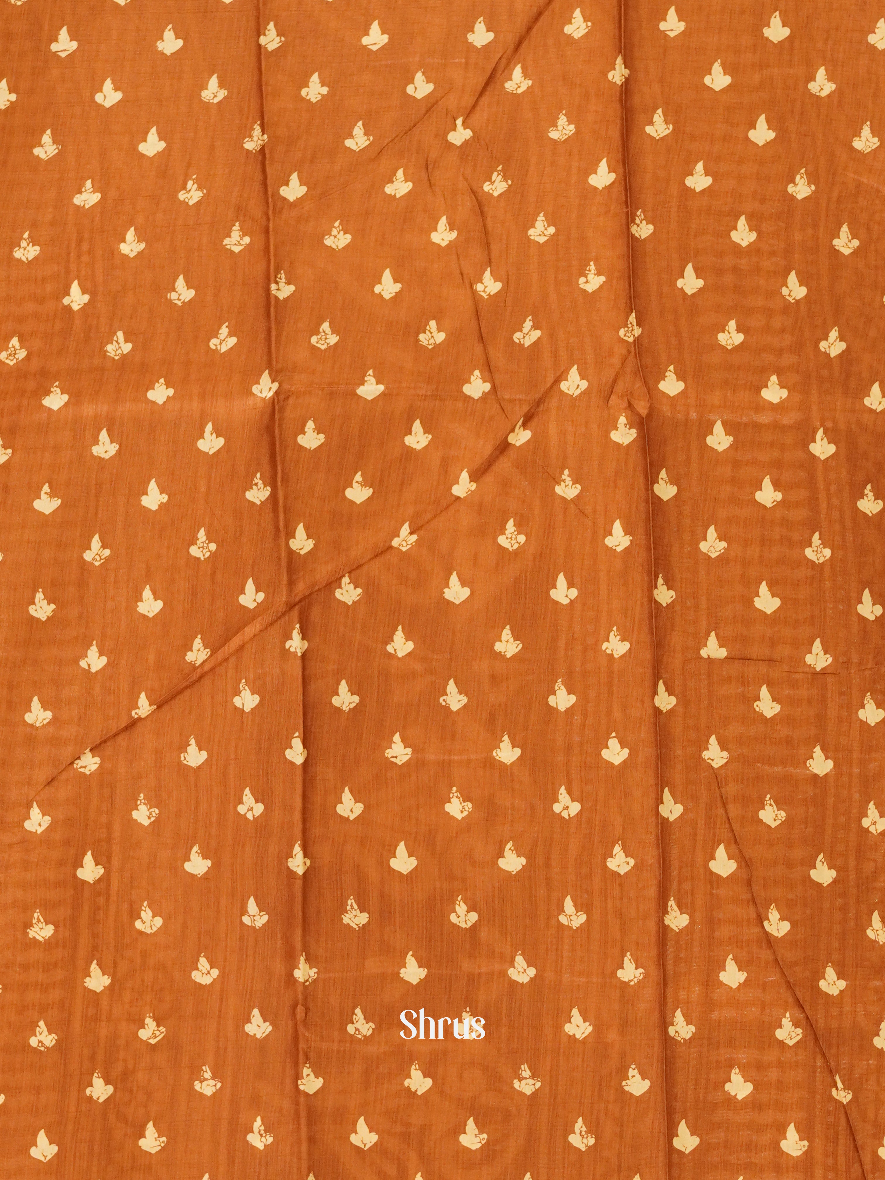 Brown(Single Tone) - Semi Crepe Saree - Shop on ShrusEternity.com