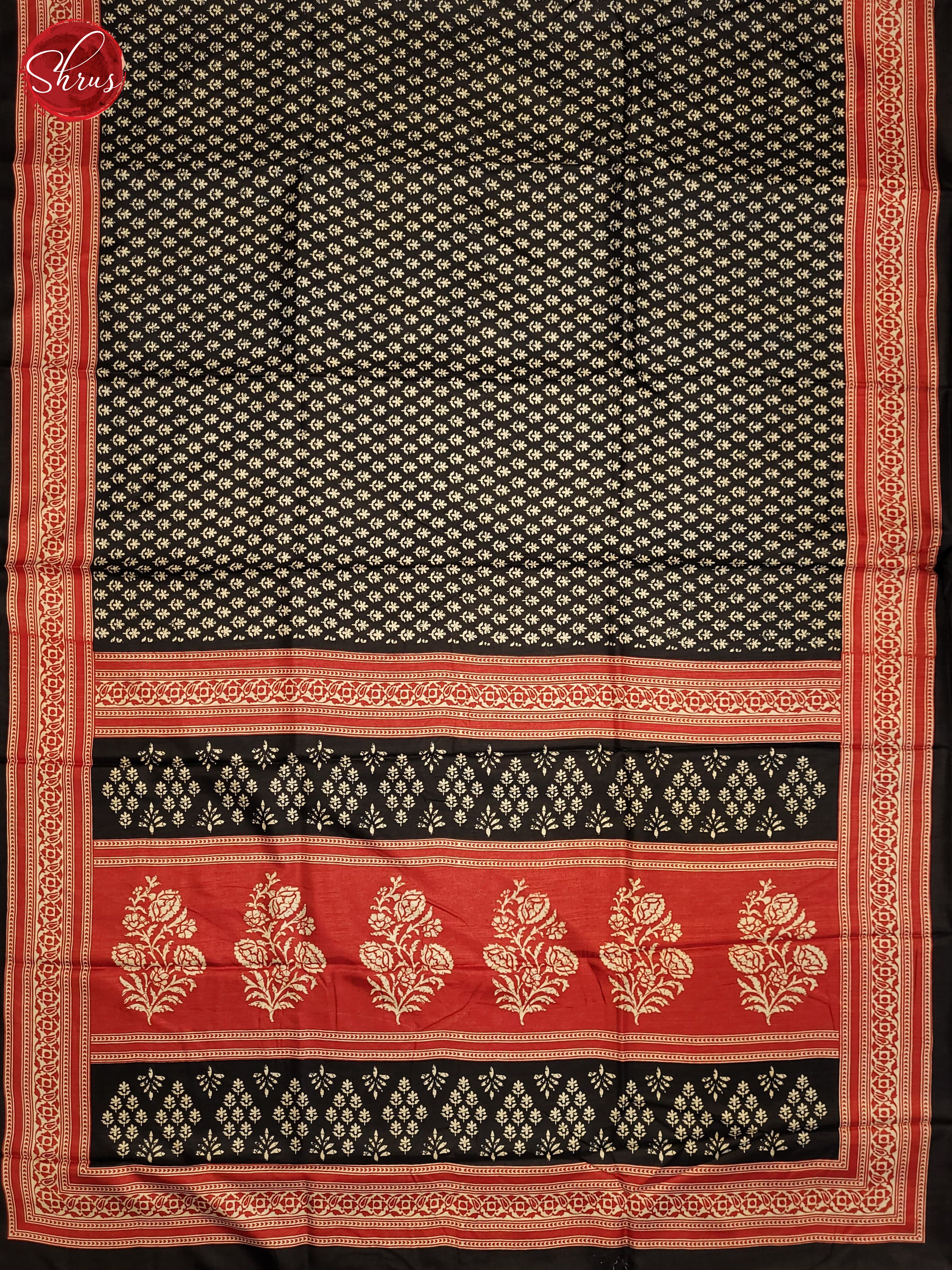 Black & Red - Semi Crepe Saree - Shop on ShrusEternity.com