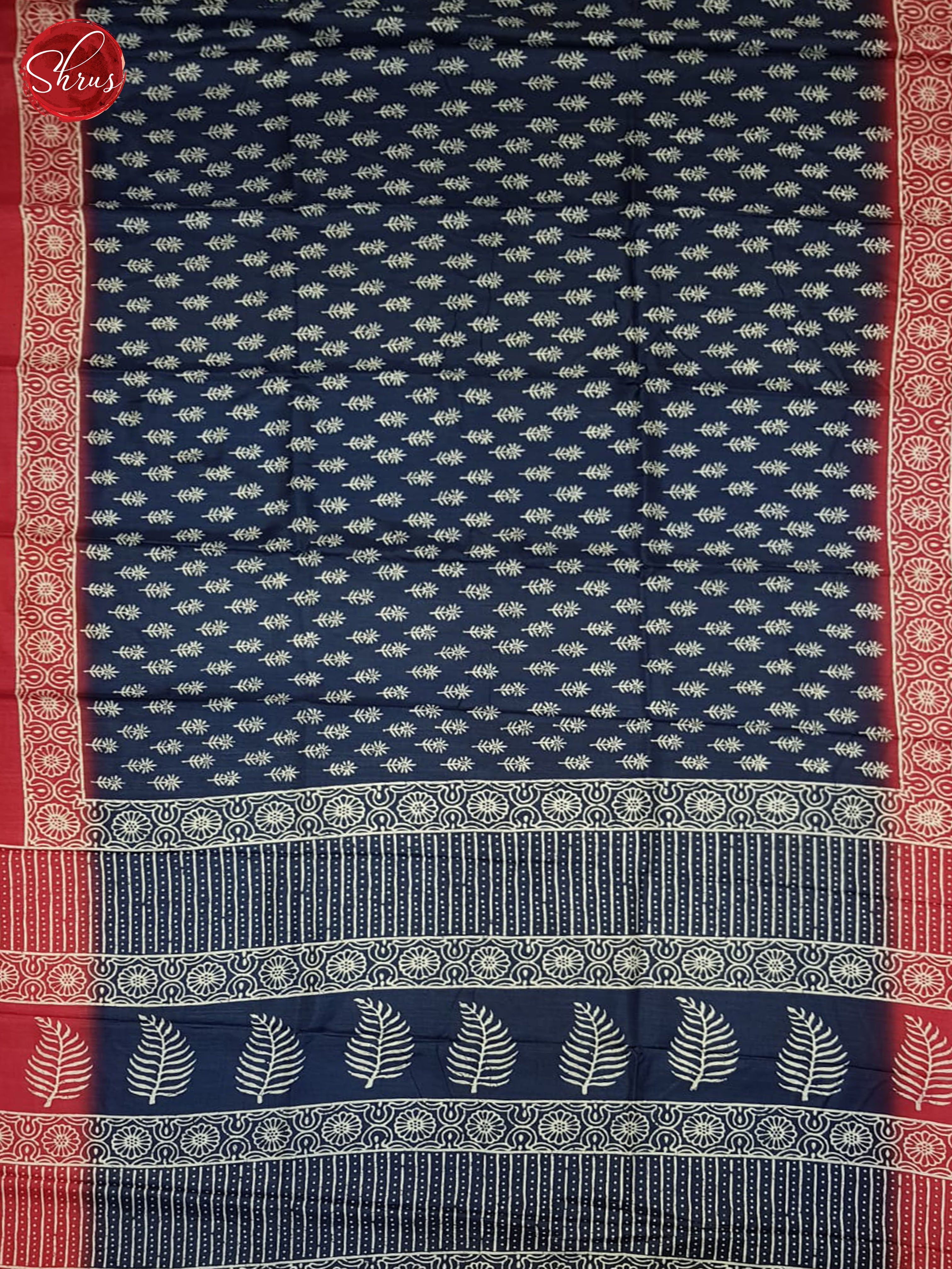 Blue & Pink - Semi crepe Saree - Shop on ShrusEternity.com