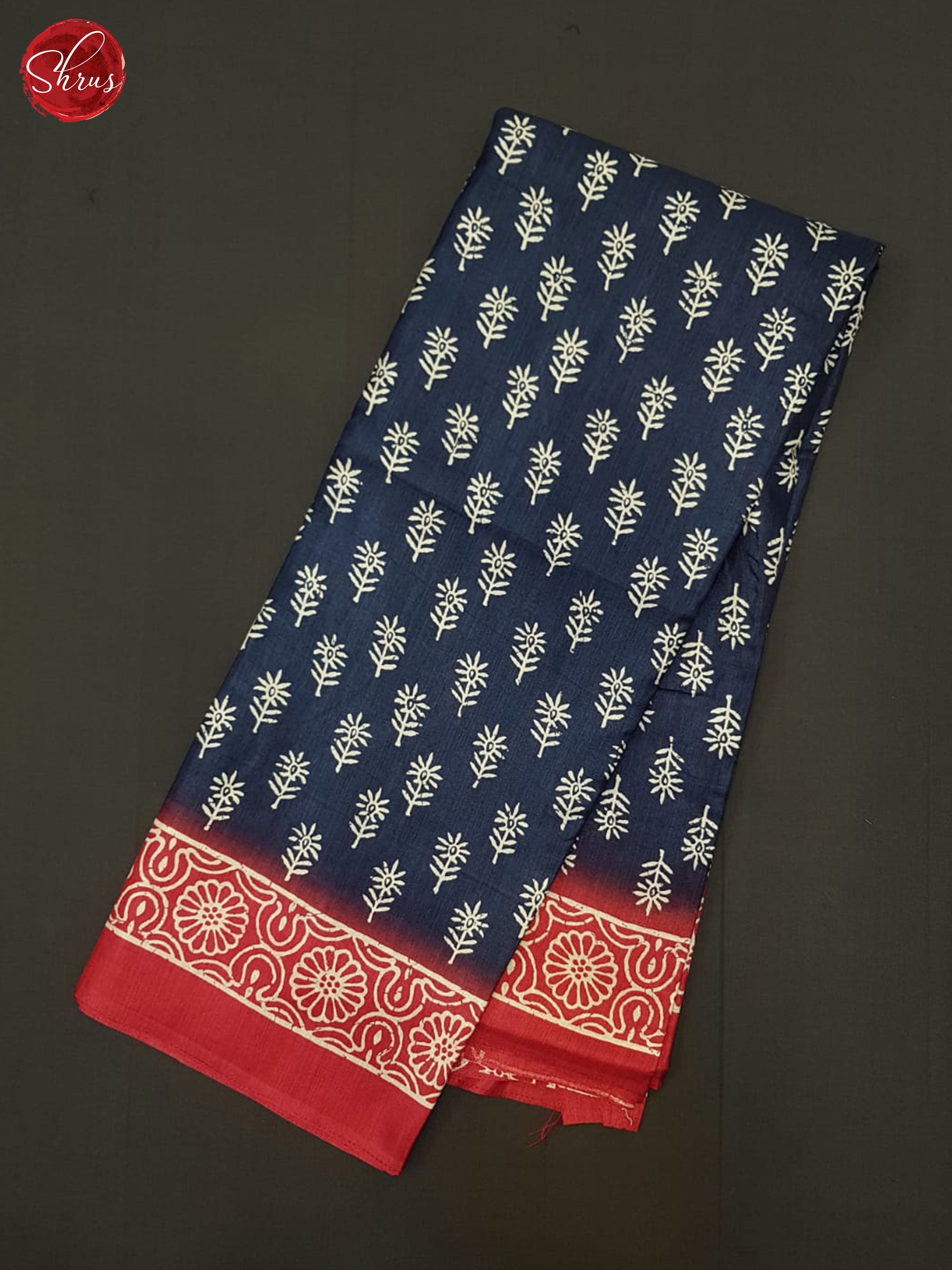 Blue & Pink - Semi crepe Saree - Shop on ShrusEternity.com
