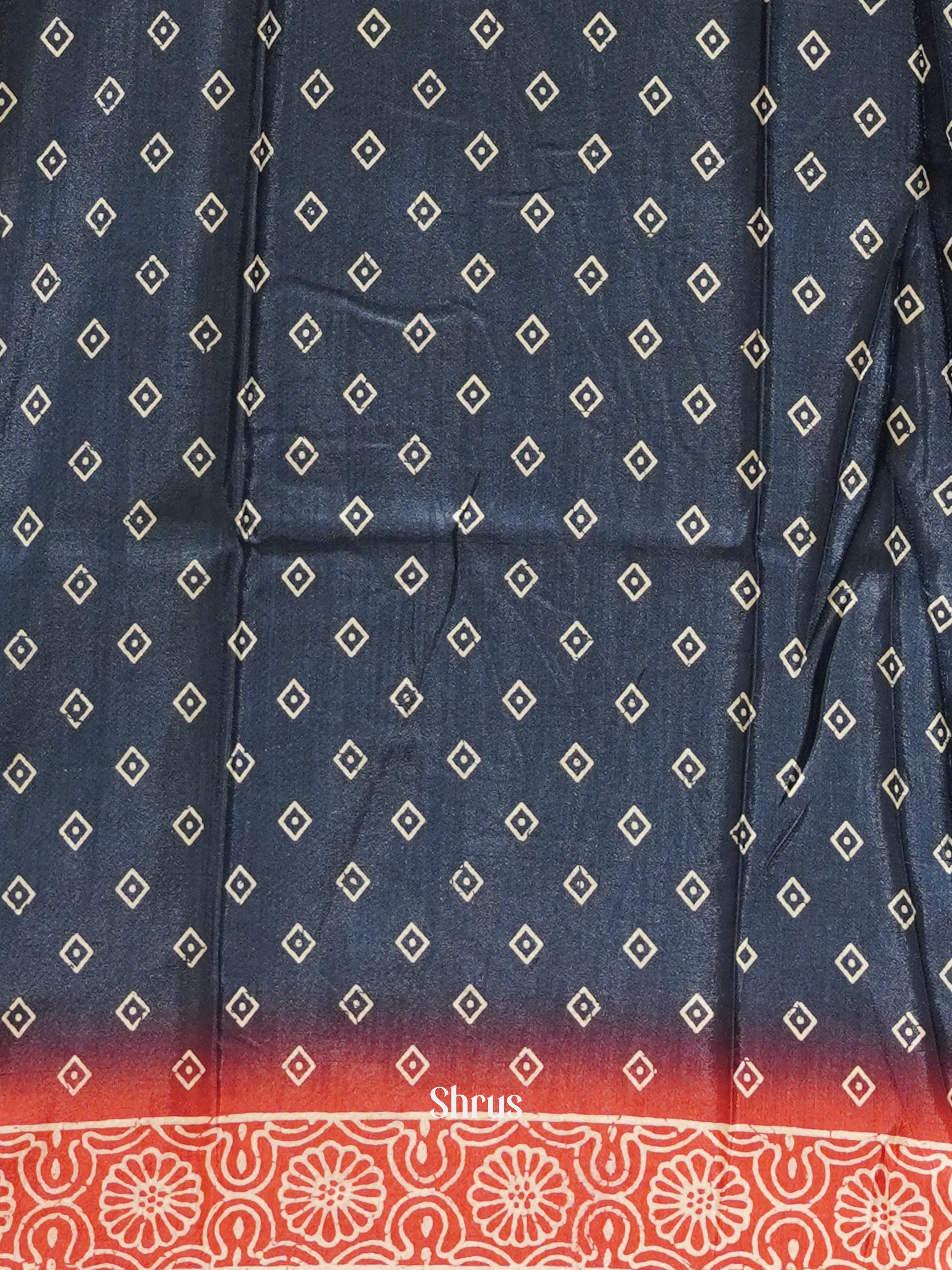 Blue & Pink - Semi crepe Saree - Shop on ShrusEternity.com