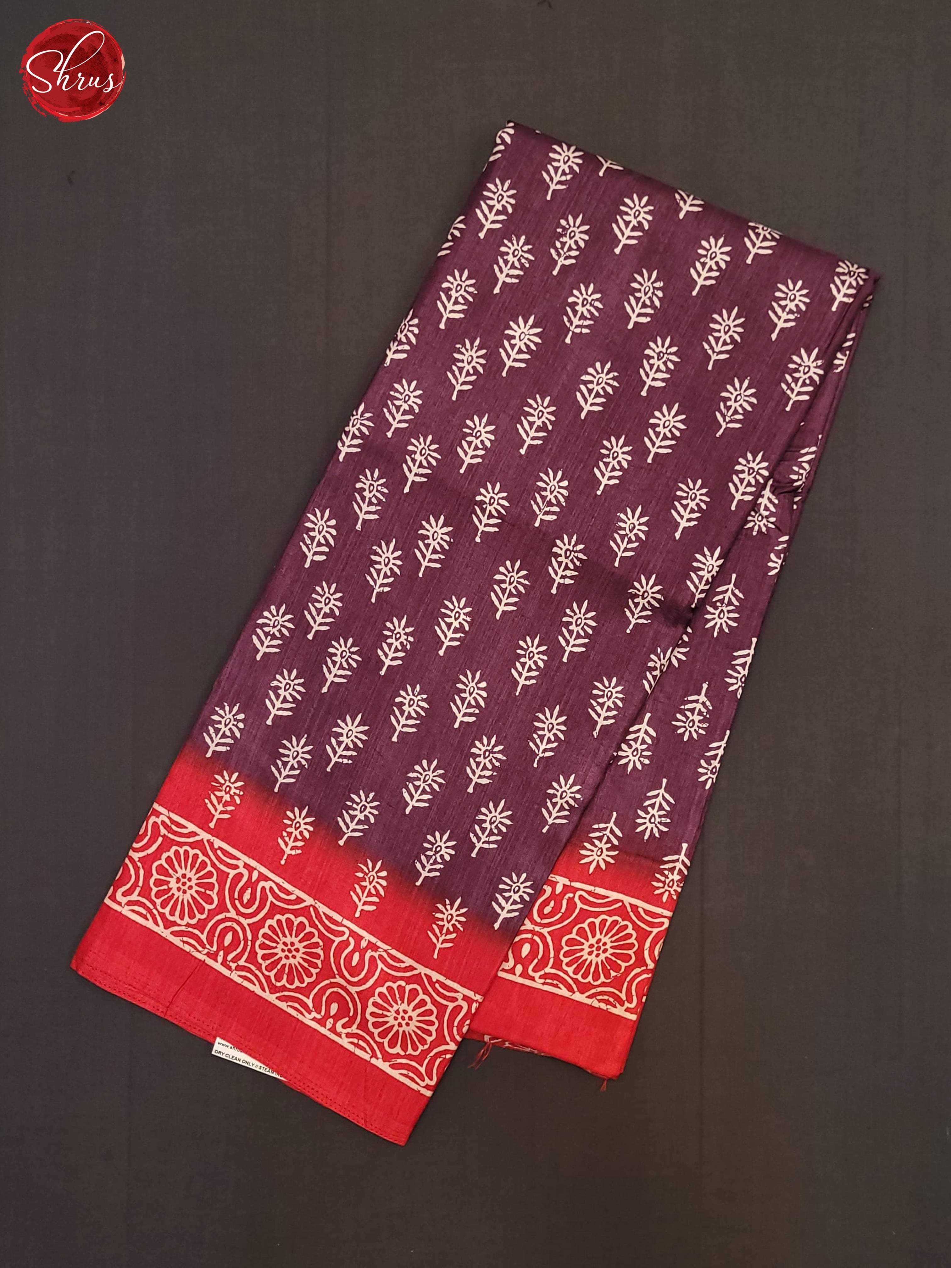 Dark Onion Pink & Red- Semi Crepe Saree - Shop on ShrusEternity.com