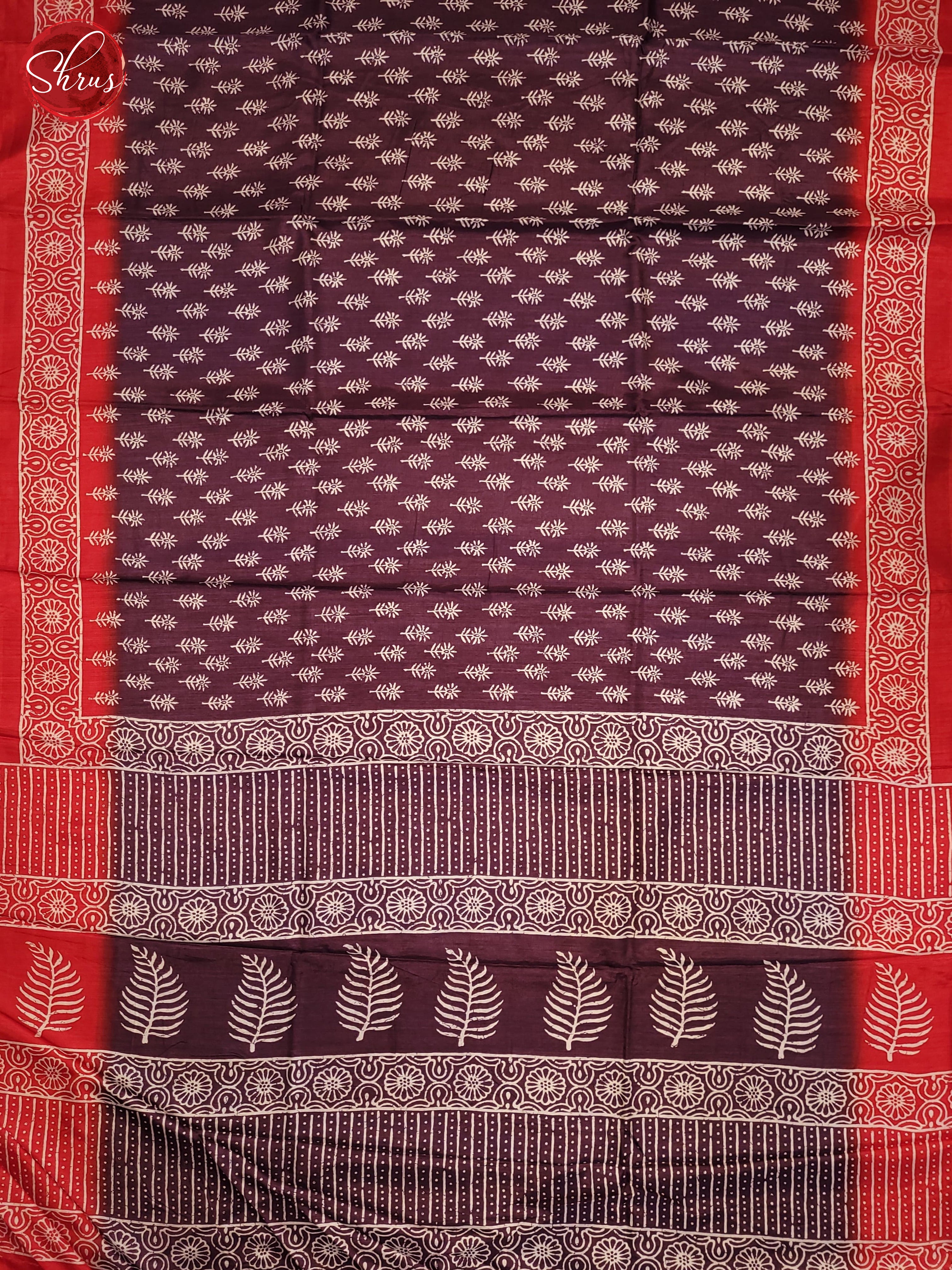 Dark Onion Pink & Red- Semi Crepe Saree - Shop on ShrusEternity.com