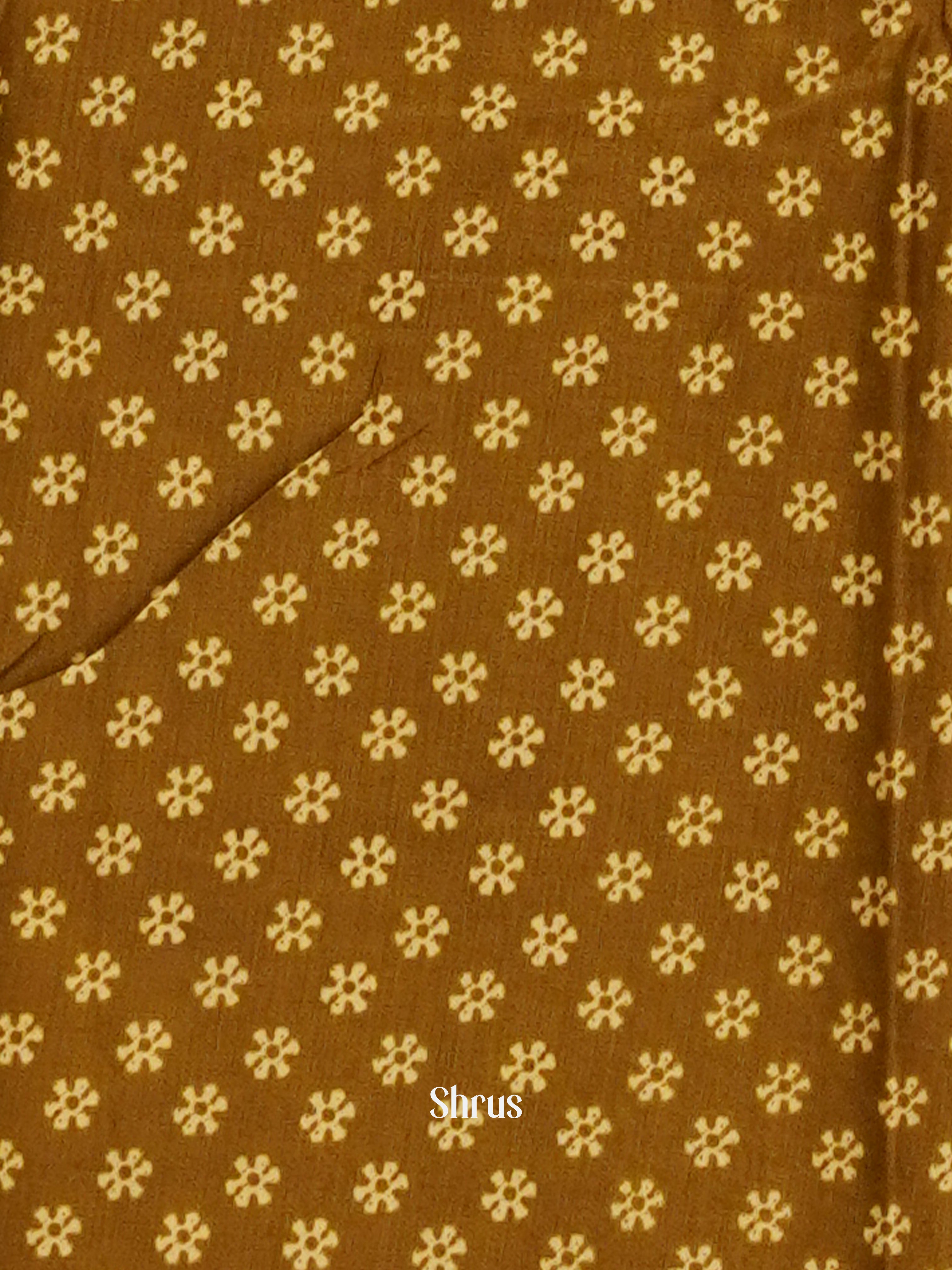 Brown(Single Tone) - Semi Crepe Saree - Shop on ShrusEternity.com