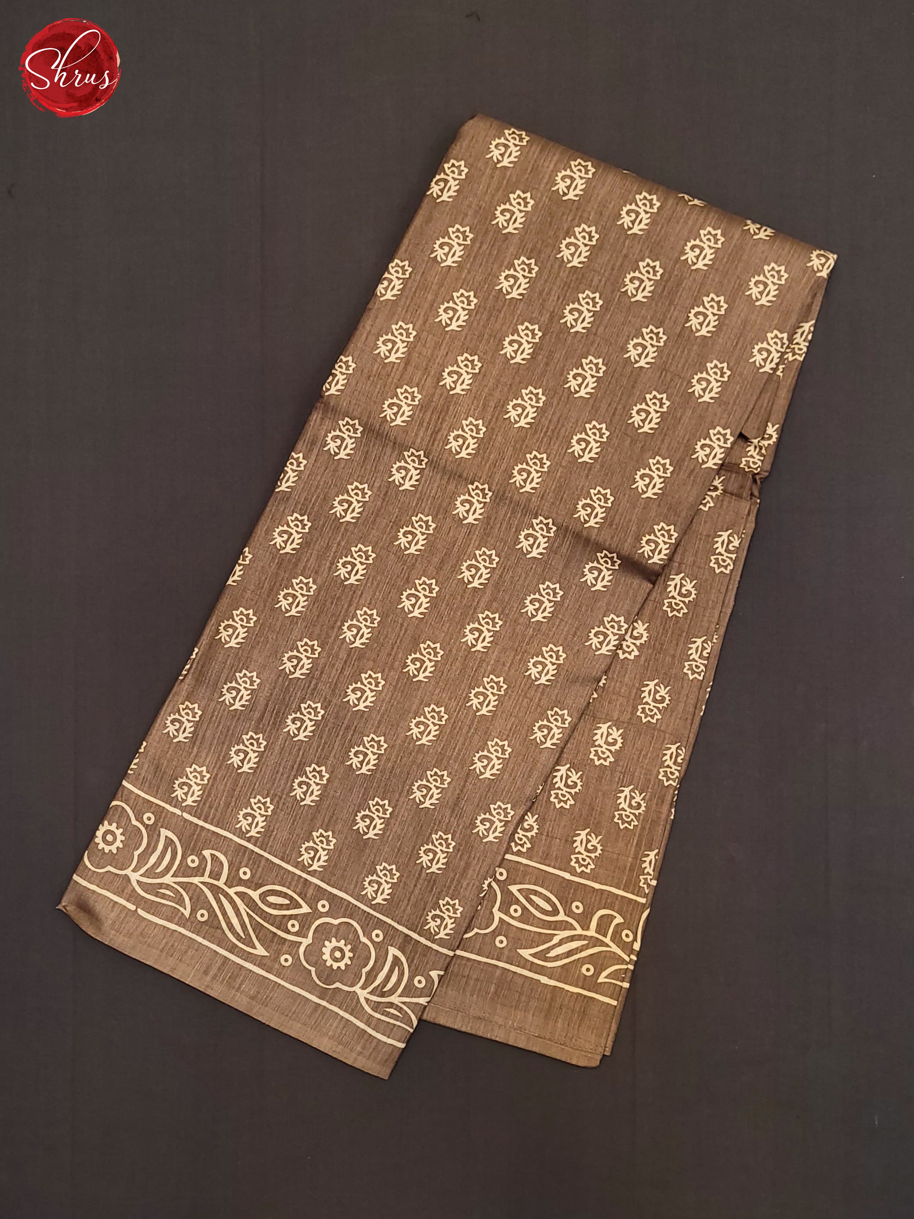 Brown(Single Tone) - Semi Crepe Saree - Shop on ShrusEternity.com