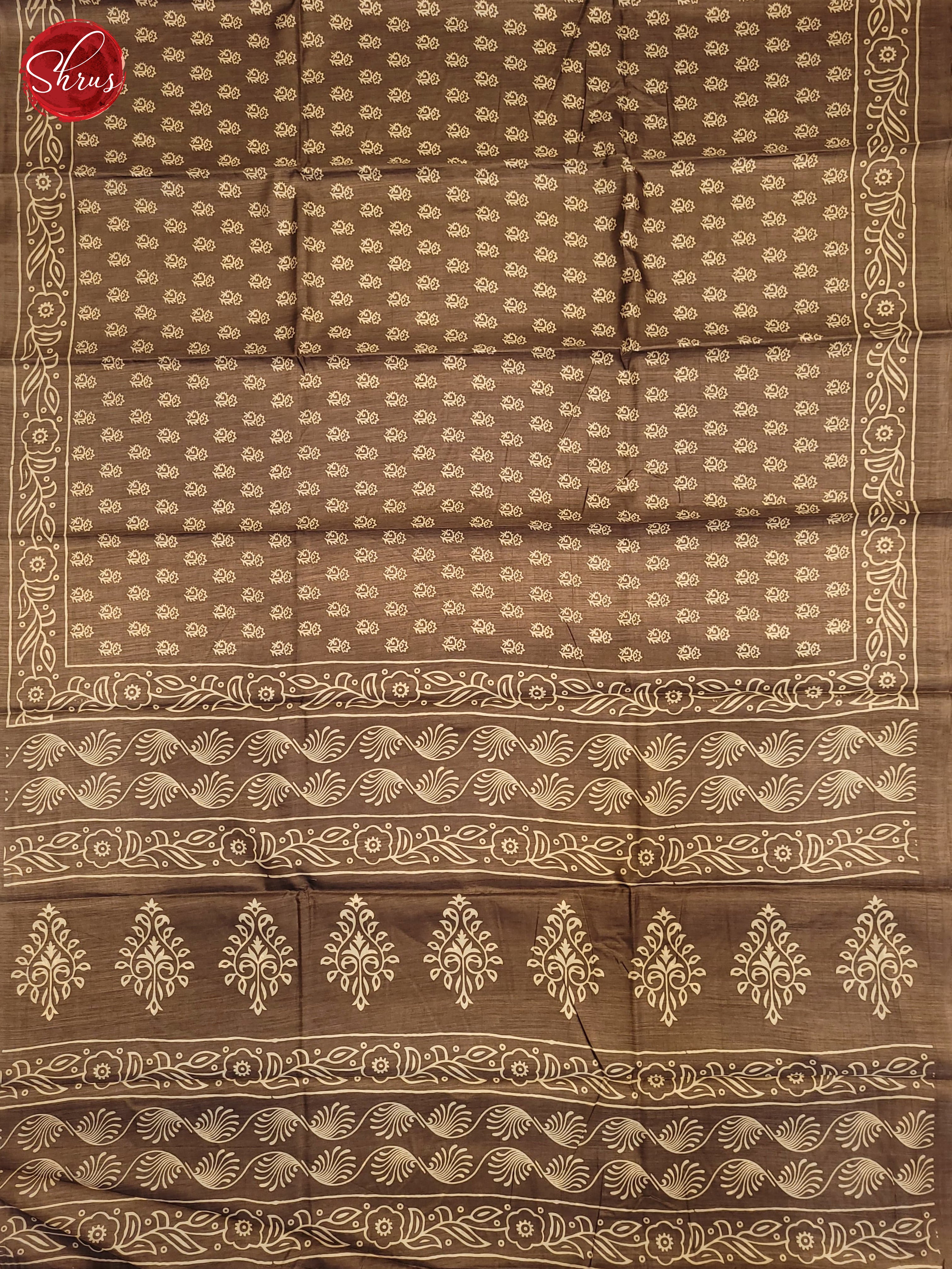 Brown(Single Tone) - Semi Crepe Saree - Shop on ShrusEternity.com