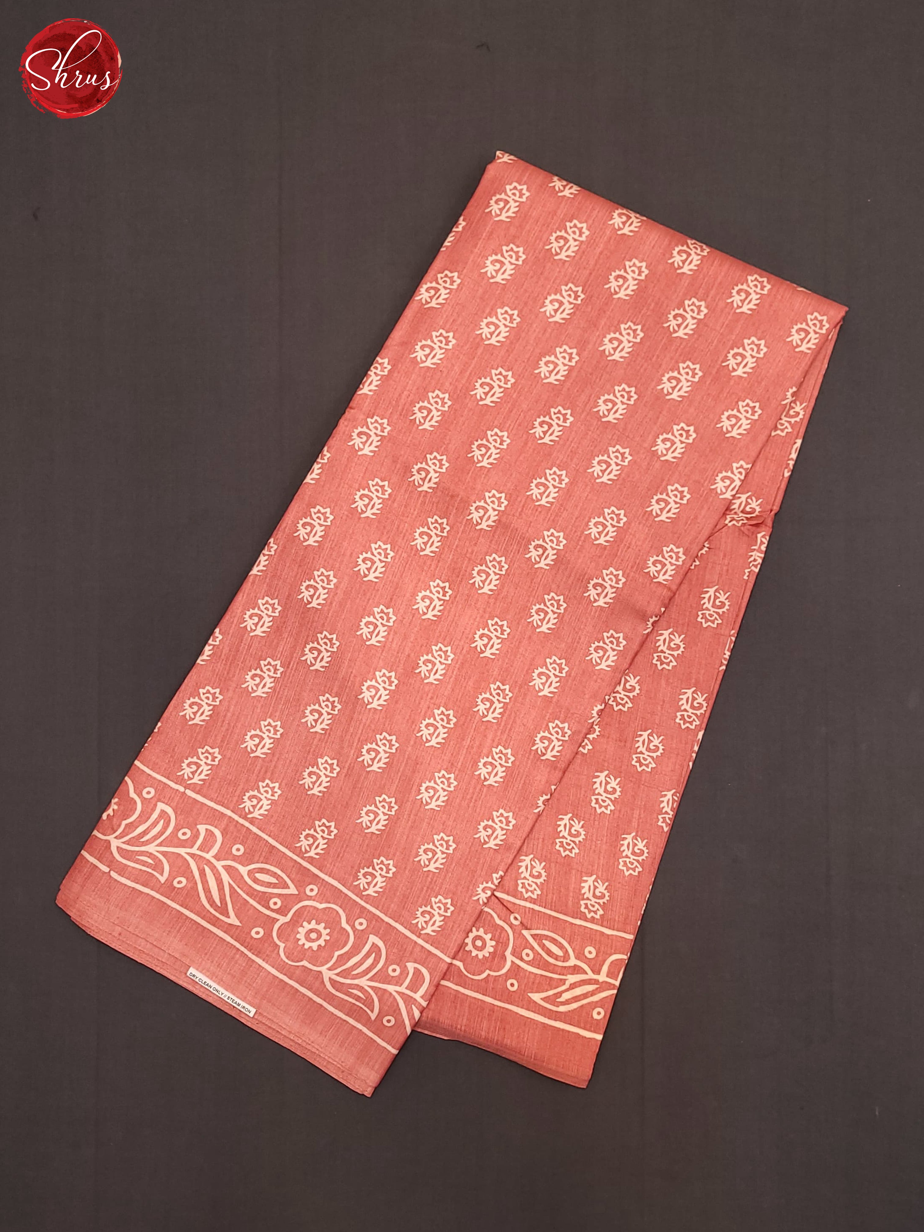 Peachish Pink(Single Tone) - Semi Crepe Saree - Shop on ShrusEternity.com