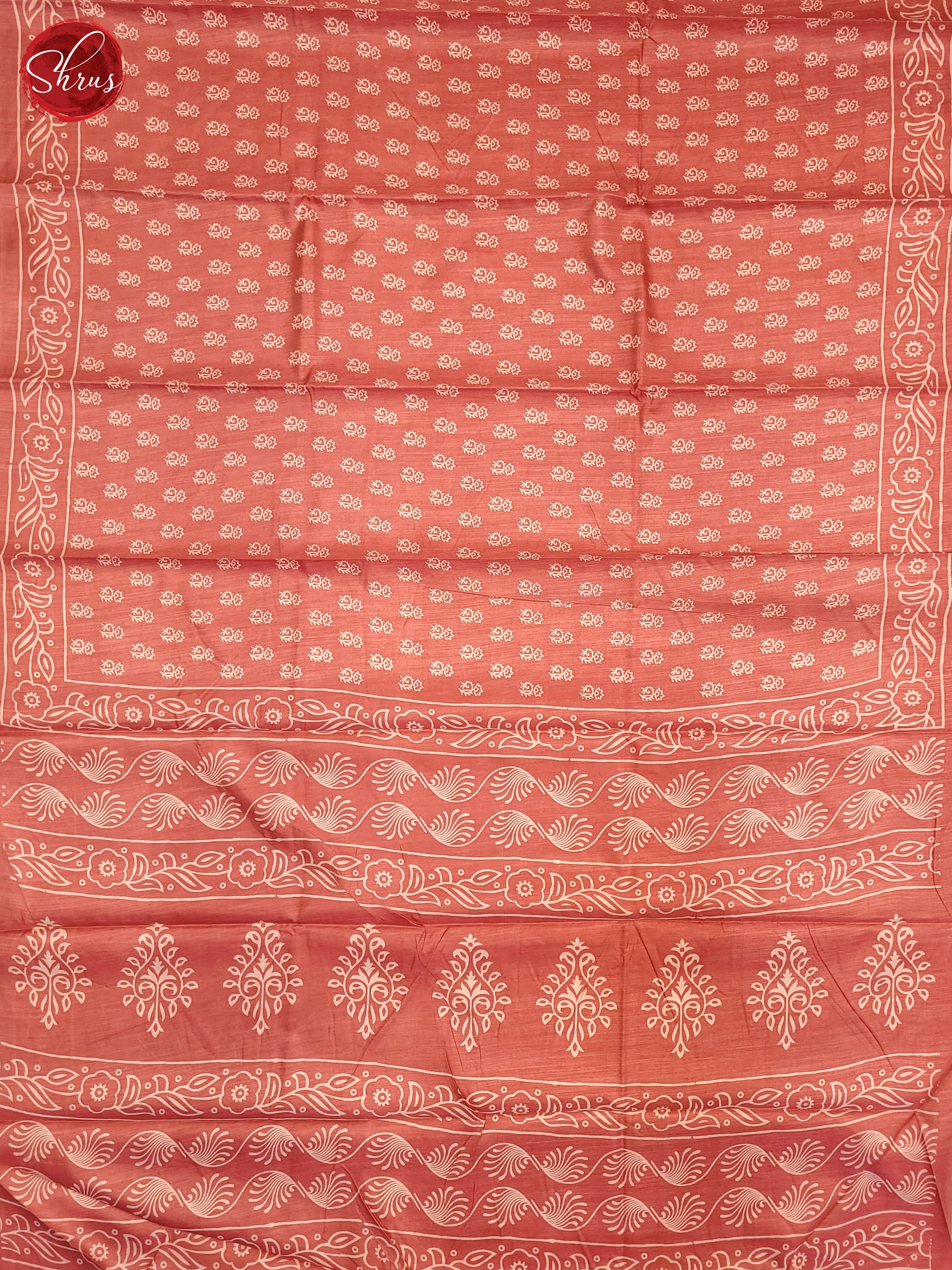 Peachish Pink(Single Tone) - Semi Crepe Saree - Shop on ShrusEternity.com