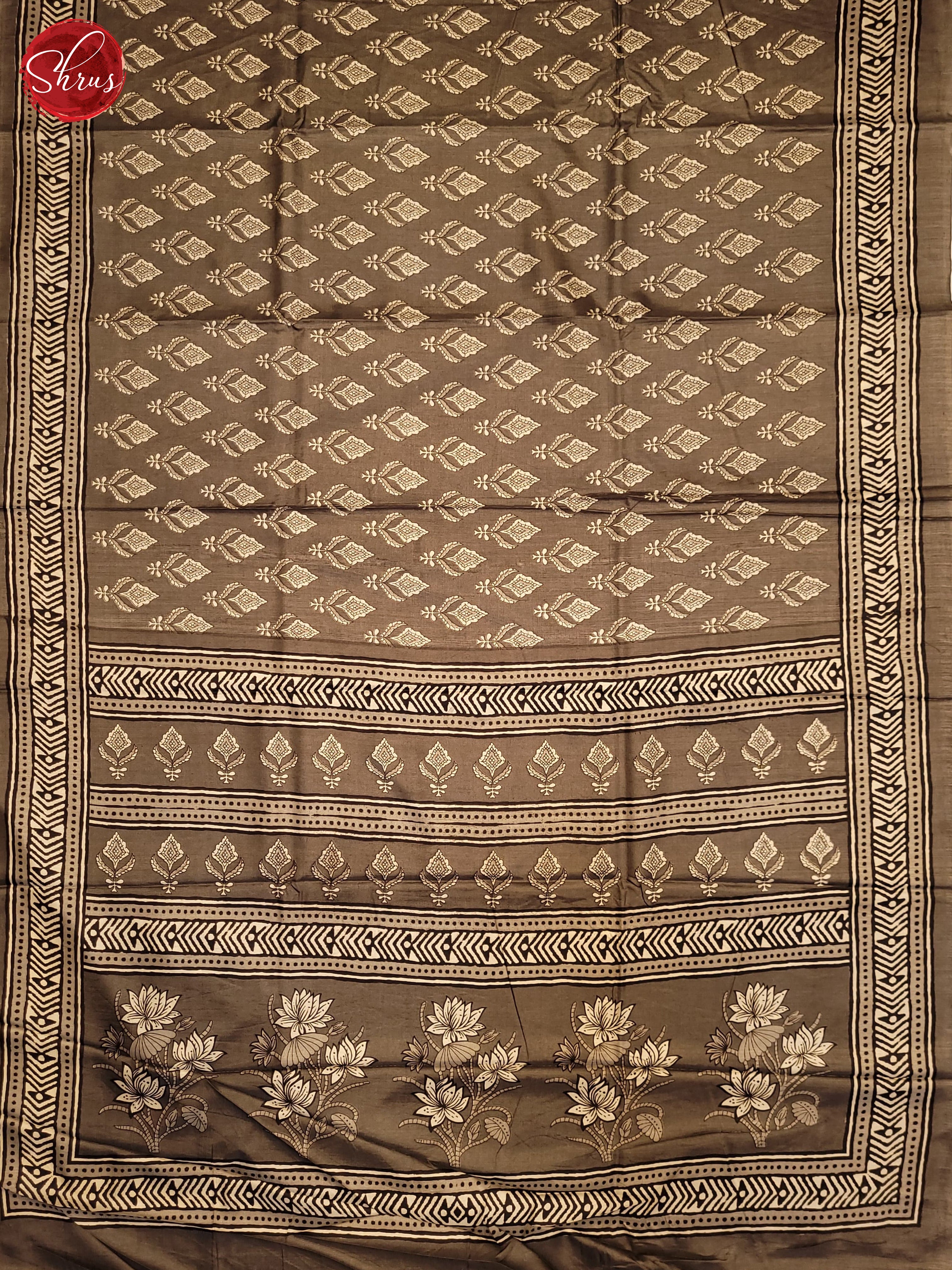 Grey(Single Tone) - Semi Crepe Saree - Shop on ShrusEternity.com