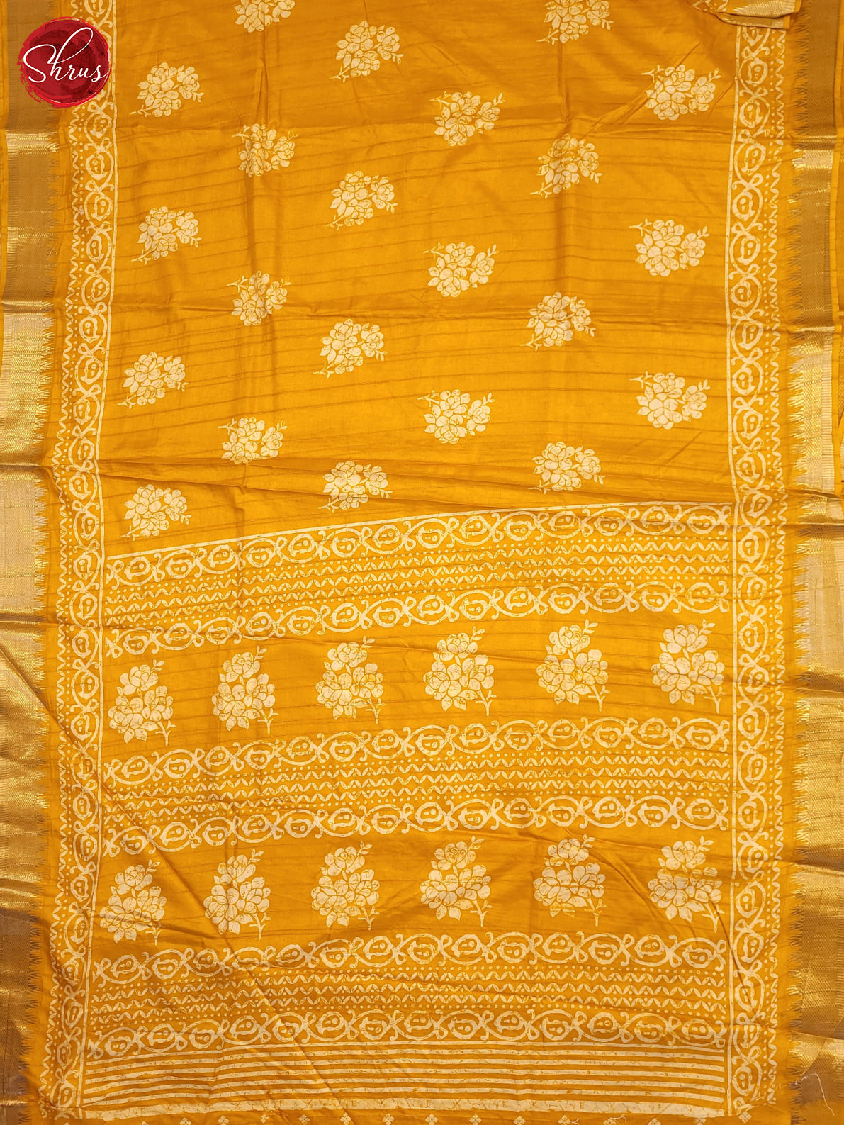 Yellow(Single Tone) - Semi Crepe Saree - Shop on ShrusEternity.com