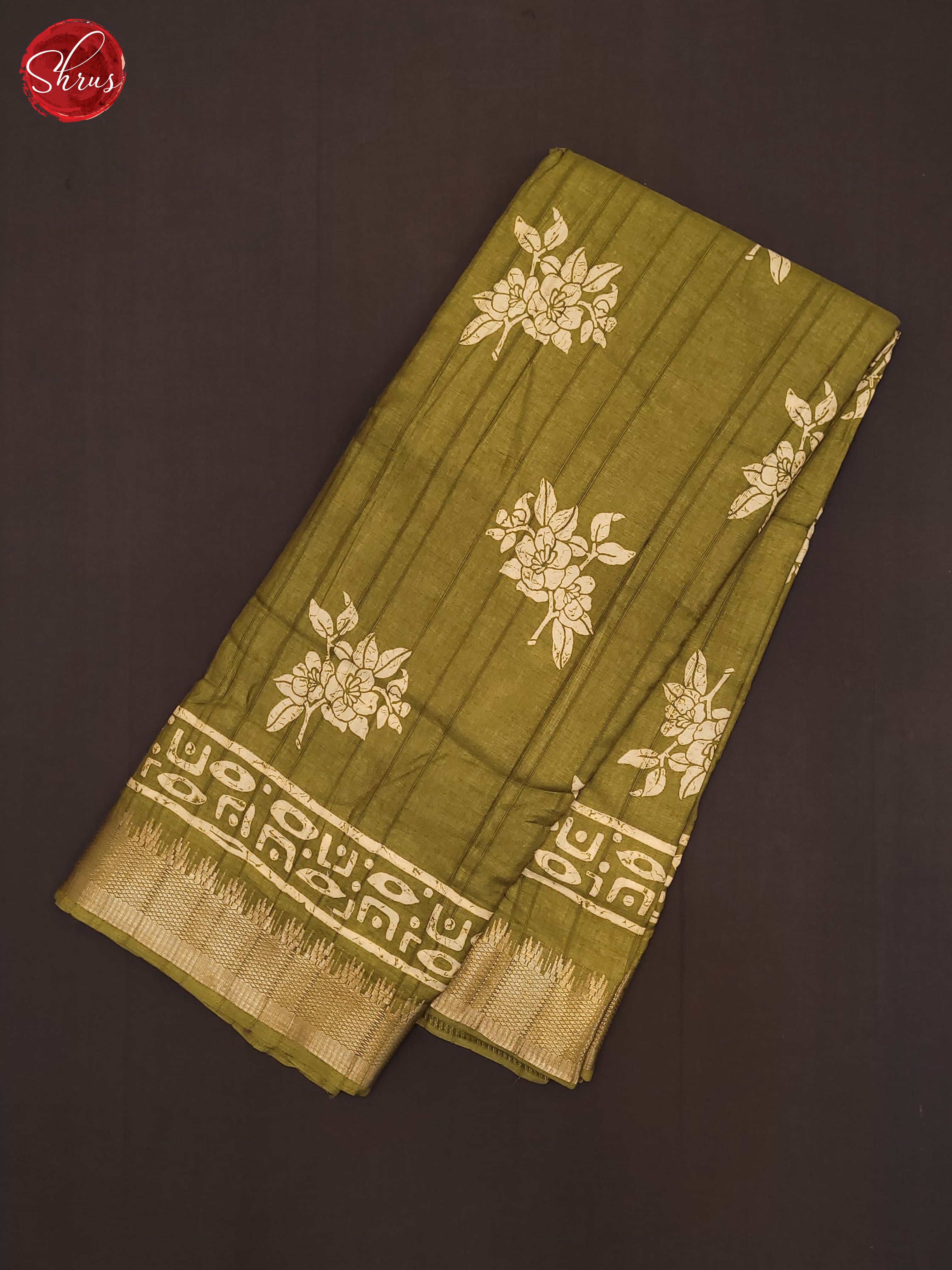 Green(Single Tone)- Semi Crepe Saree - Shop on ShrusEternity.com