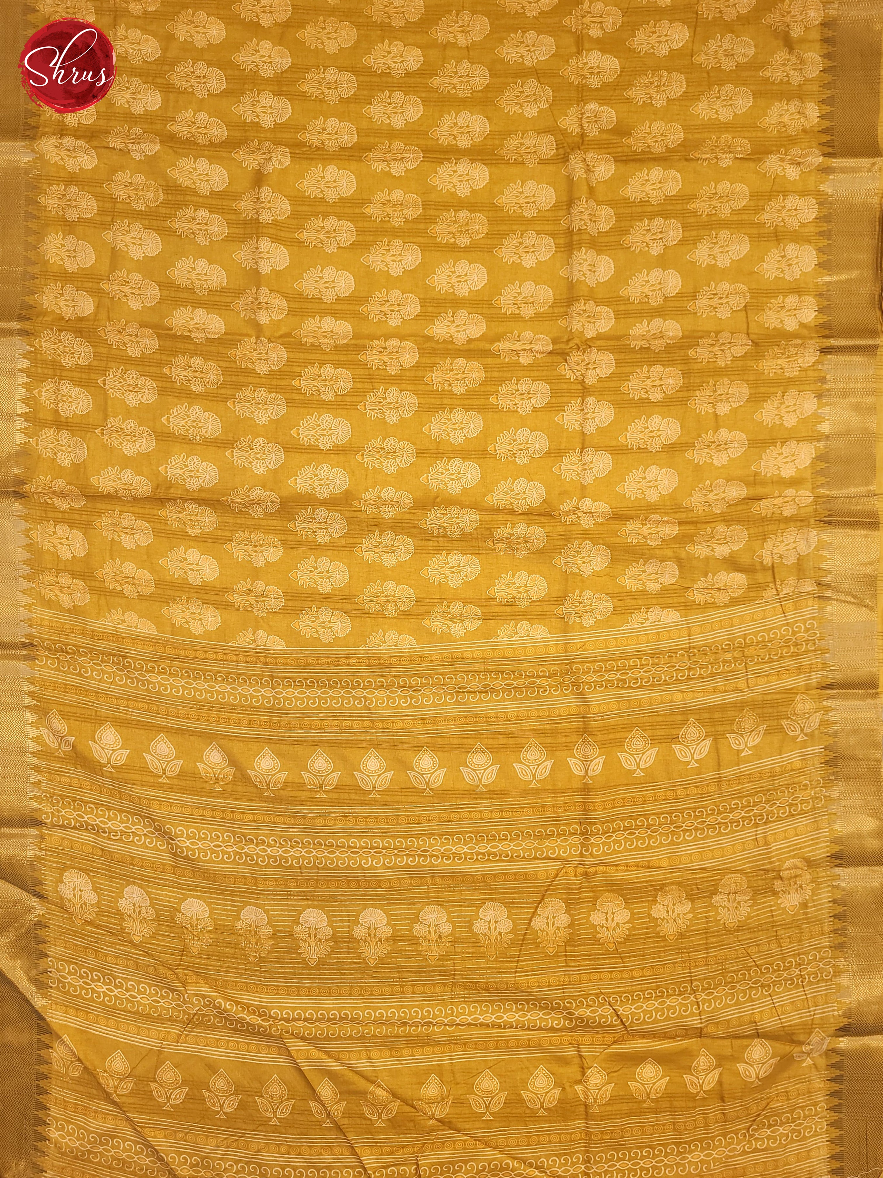 Mustard(Single Tone)- Semi Crepe Saree - Shop on ShrusEternity.com