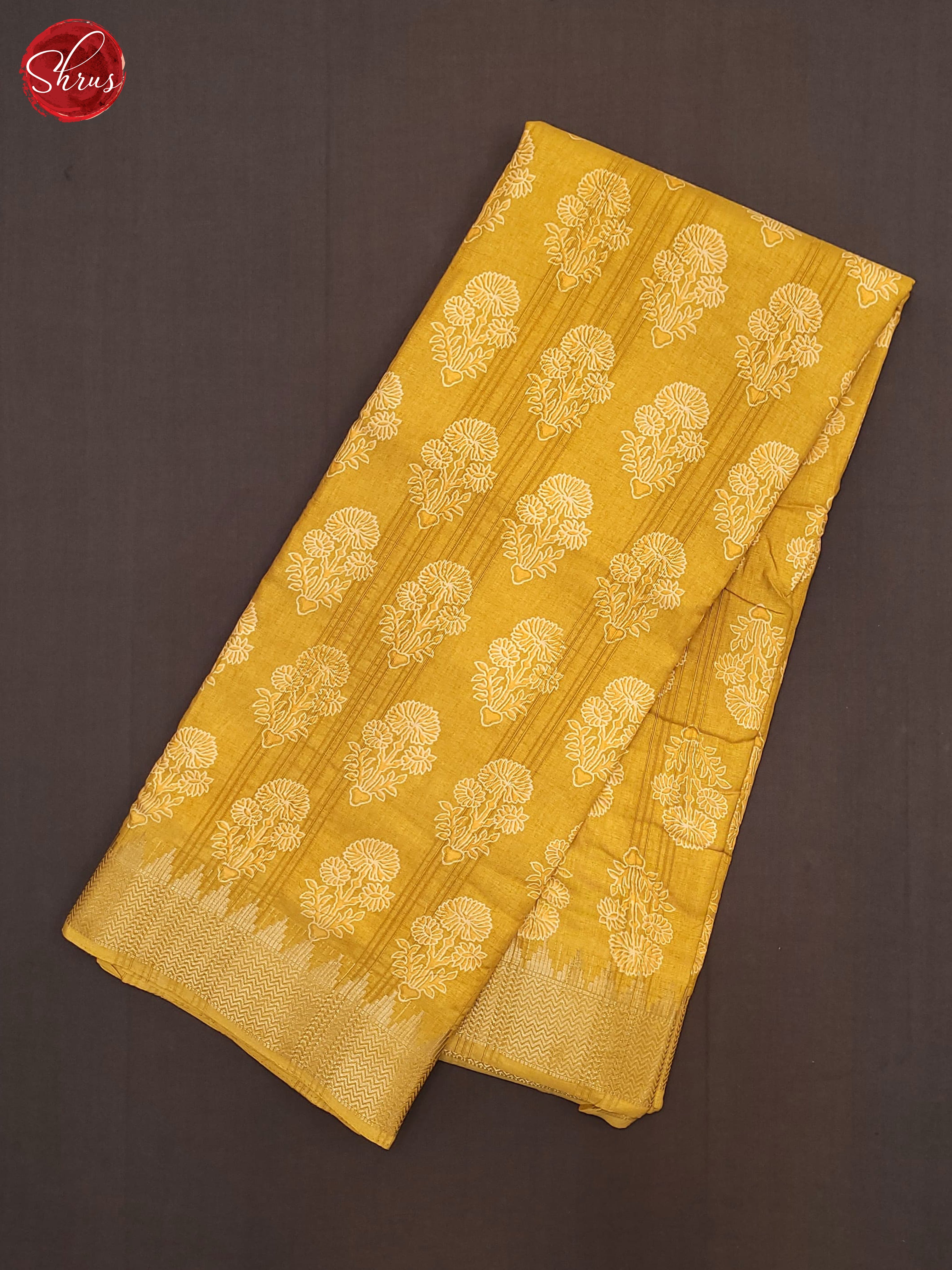 Mustard(Single Tone)- Semi Crepe Saree - Shop on ShrusEternity.com
