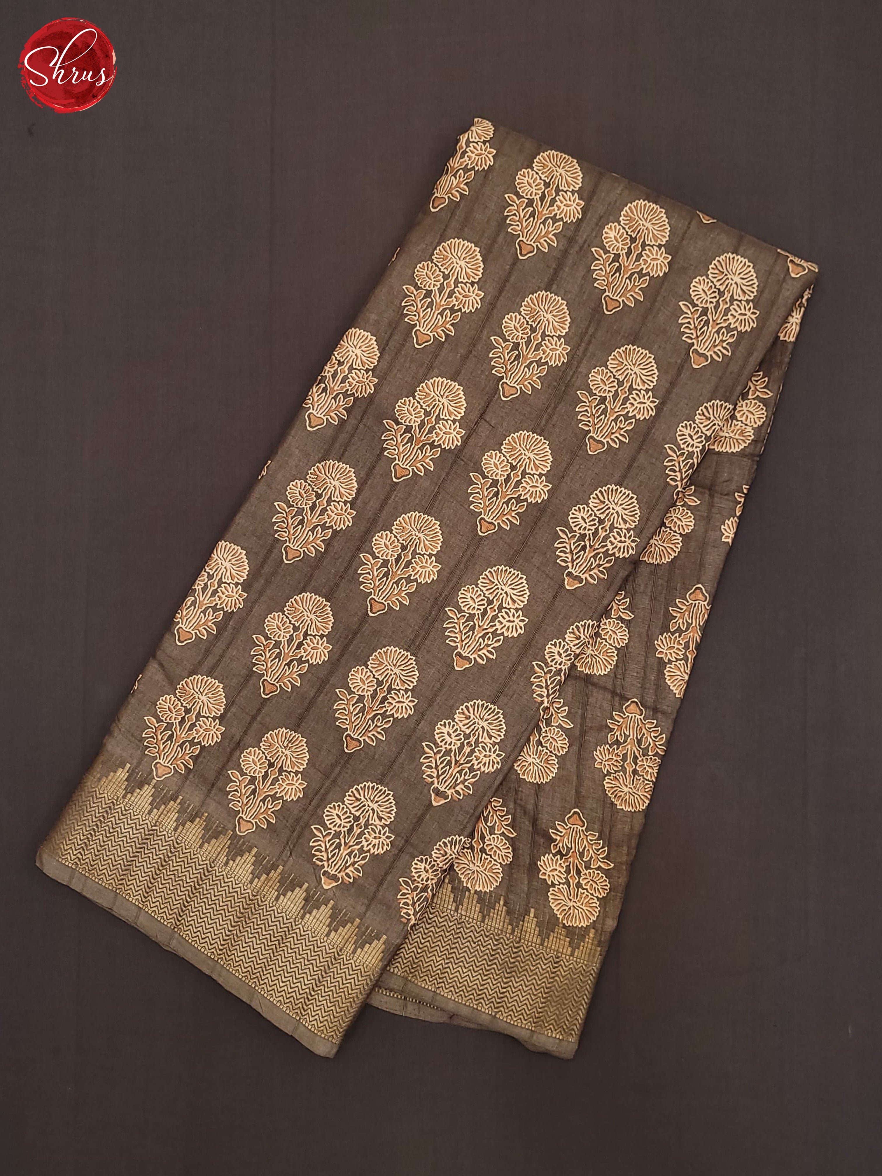 Brown(Single Tone) - Semi Crepe Saree - Shop on ShrusEternity.com