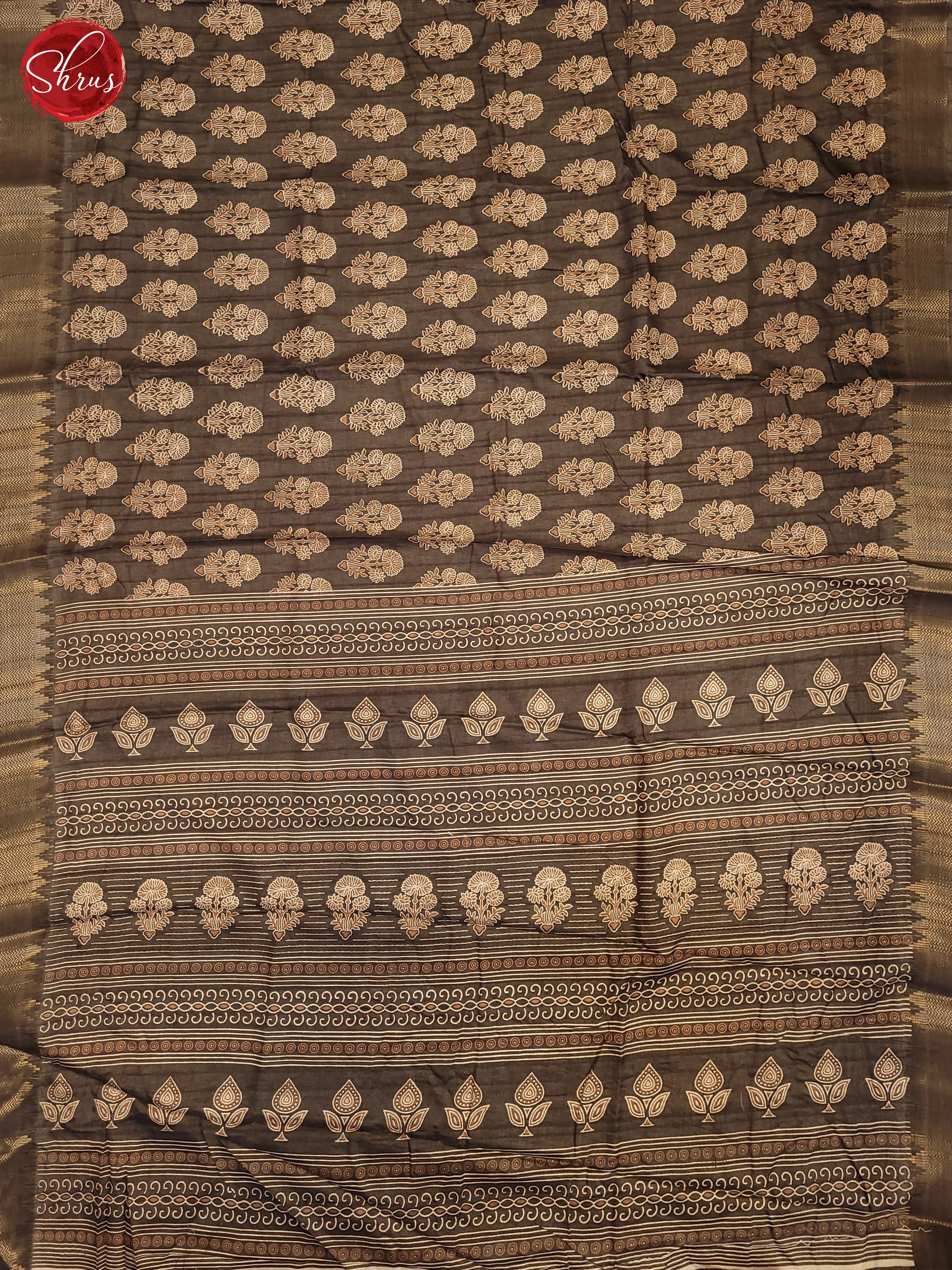 Brown(Single Tone) - Semi Crepe Saree - Shop on ShrusEternity.com