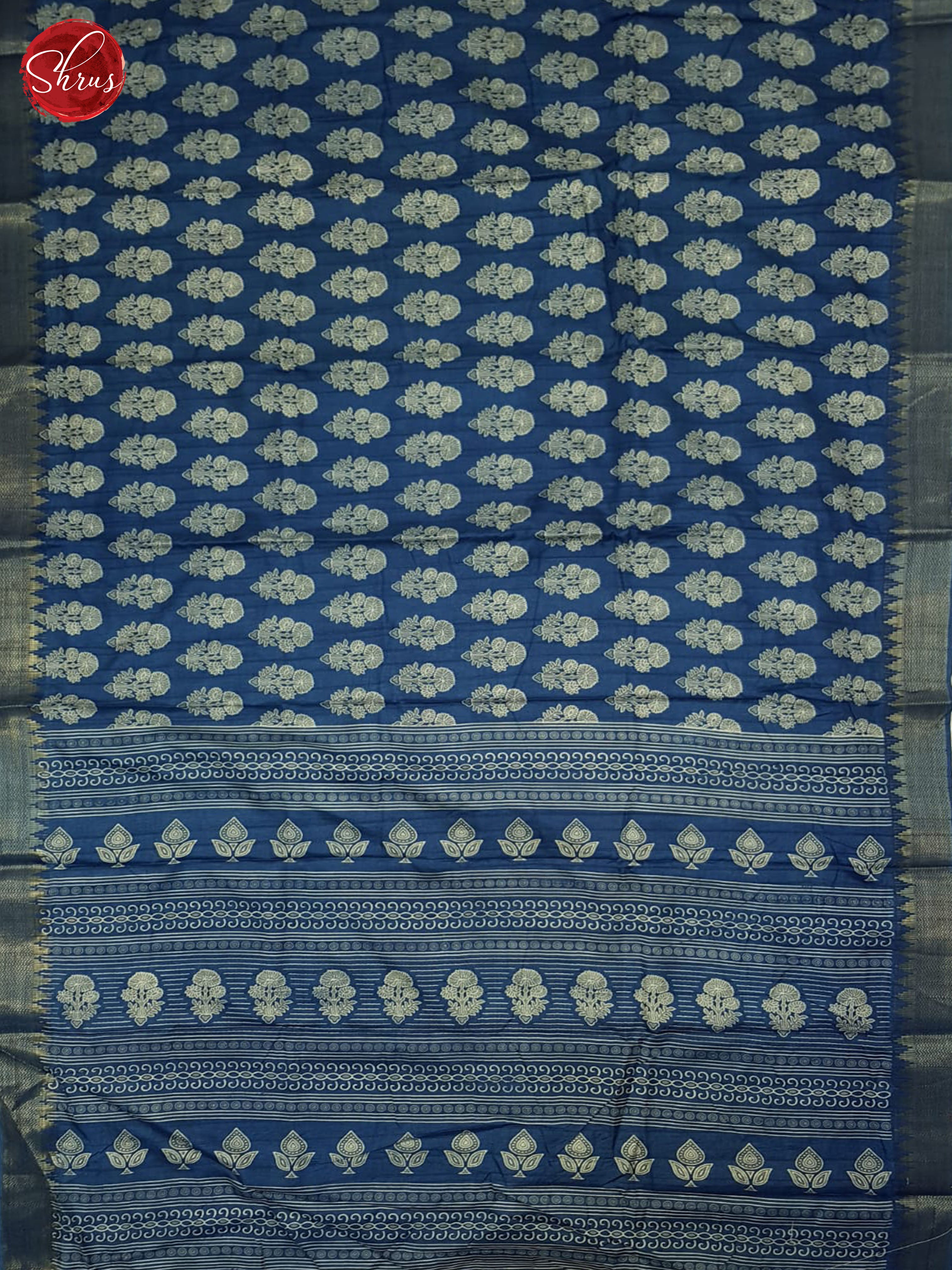 Blue(Single Tone) - Semi Crepe Saree - Shop on ShrusEternity.com