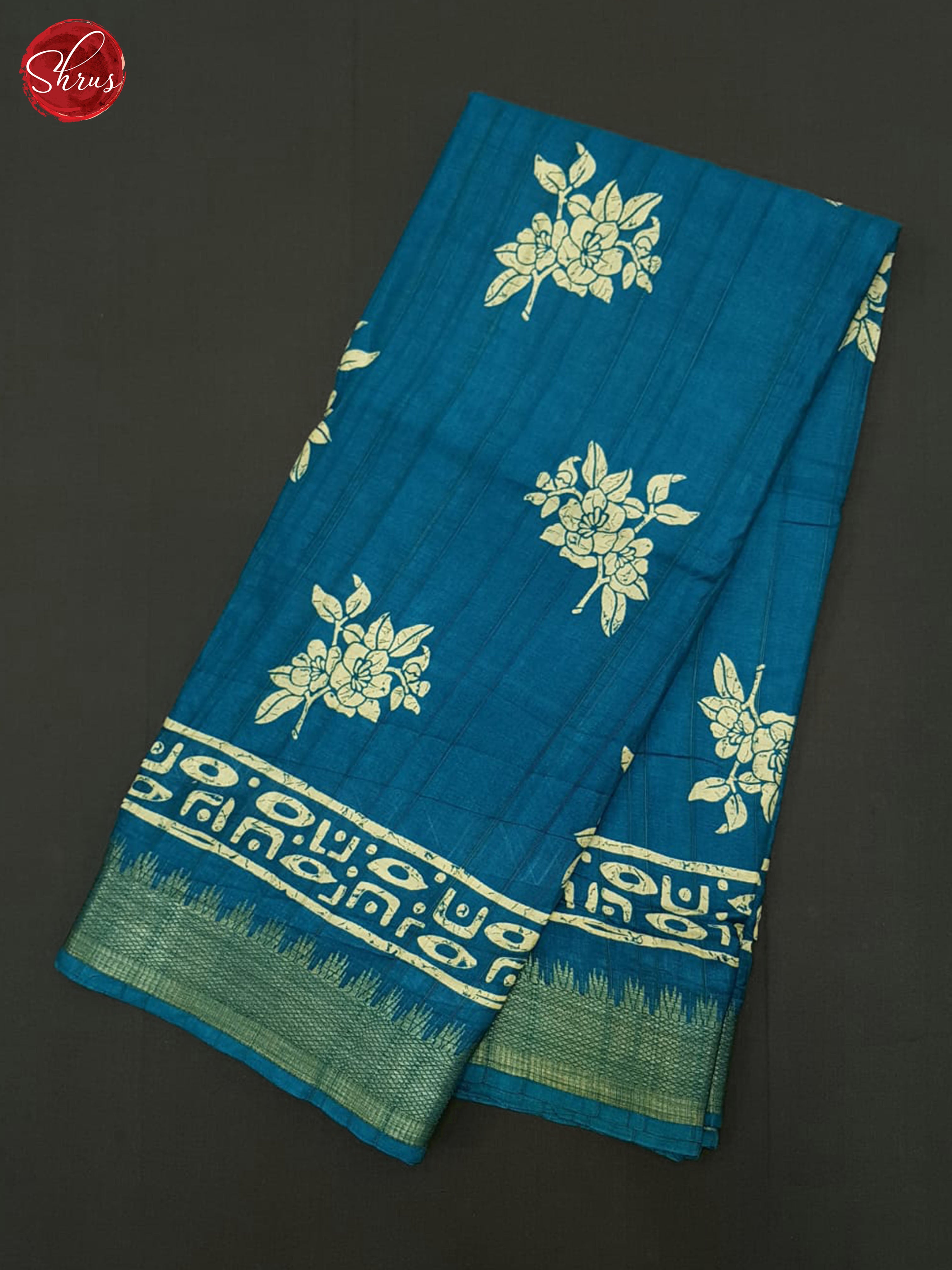 Blue(SIngle Tone) - Semi Crepe Saree - Shop on ShrusEternity.com