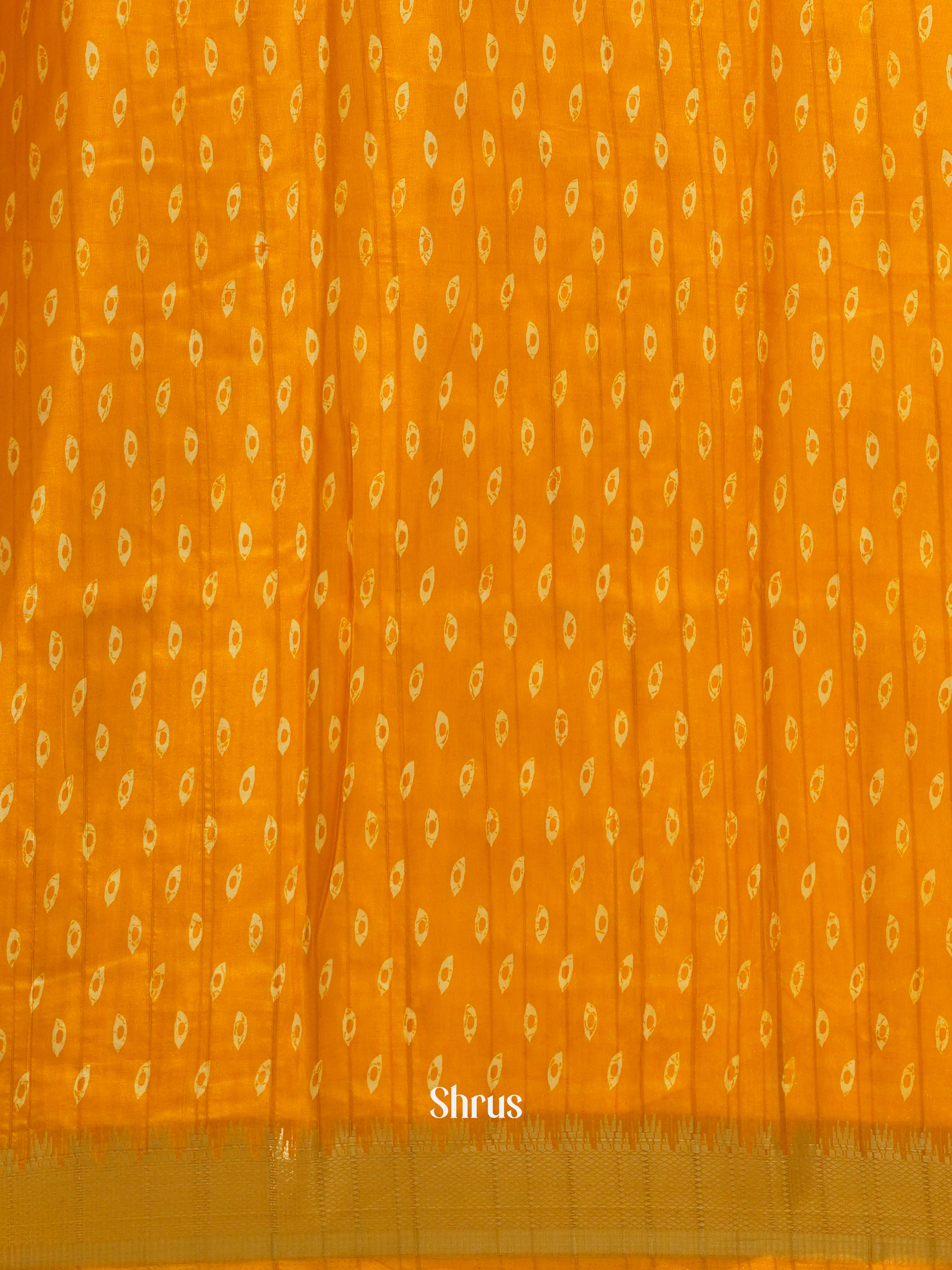 Yellow(Single Tone)- Semi Crepe Saree - Shop on ShrusEternity.com