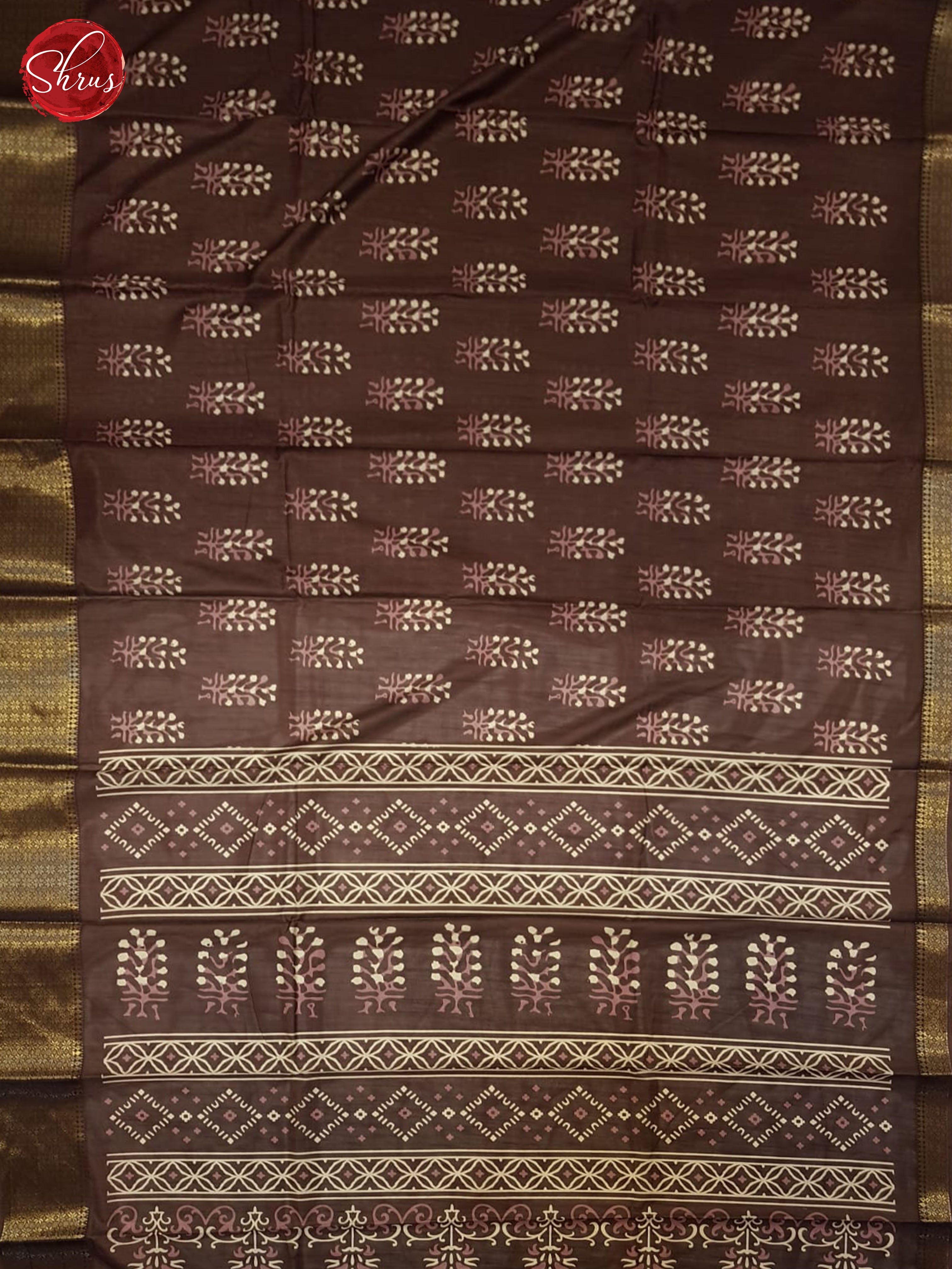 Brown(Single Tone) - Semi Crepe Saree - Shop on ShrusEternity.com