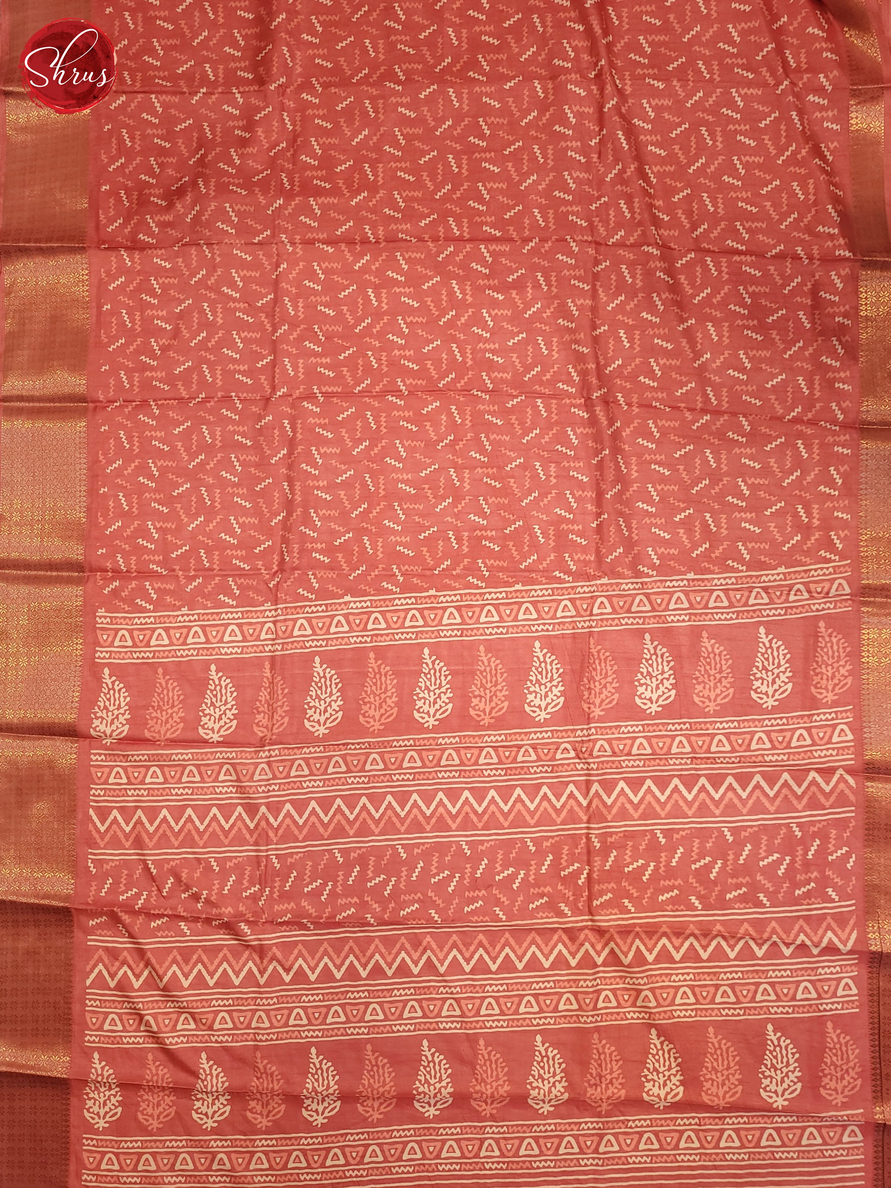 Peachish Pink(Single Tone) - Semi Crepe Saree - Shop on ShrusEternity.com