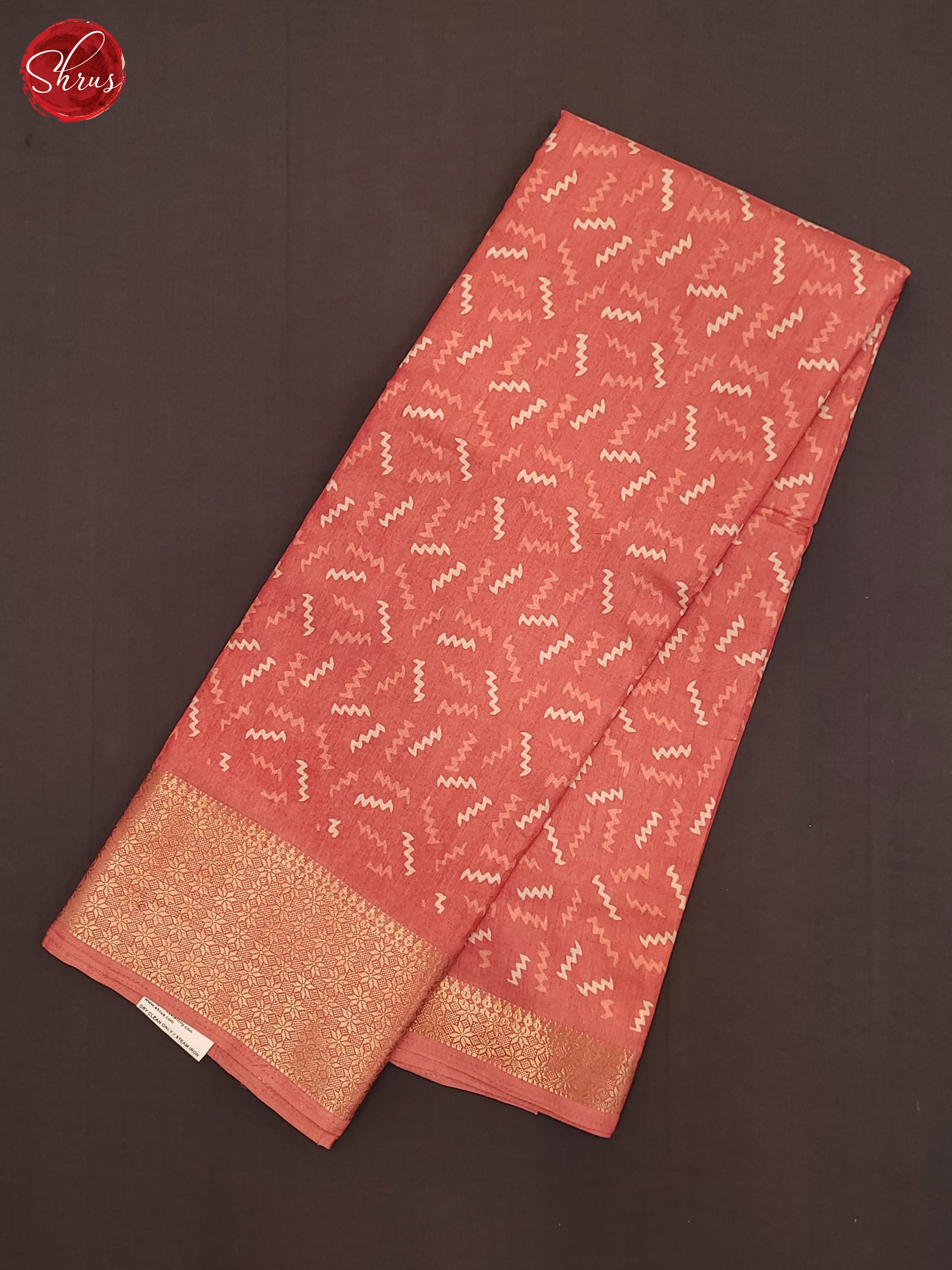 Peachish Pink(Single Tone) - Semi Crepe Saree - Shop on ShrusEternity.com