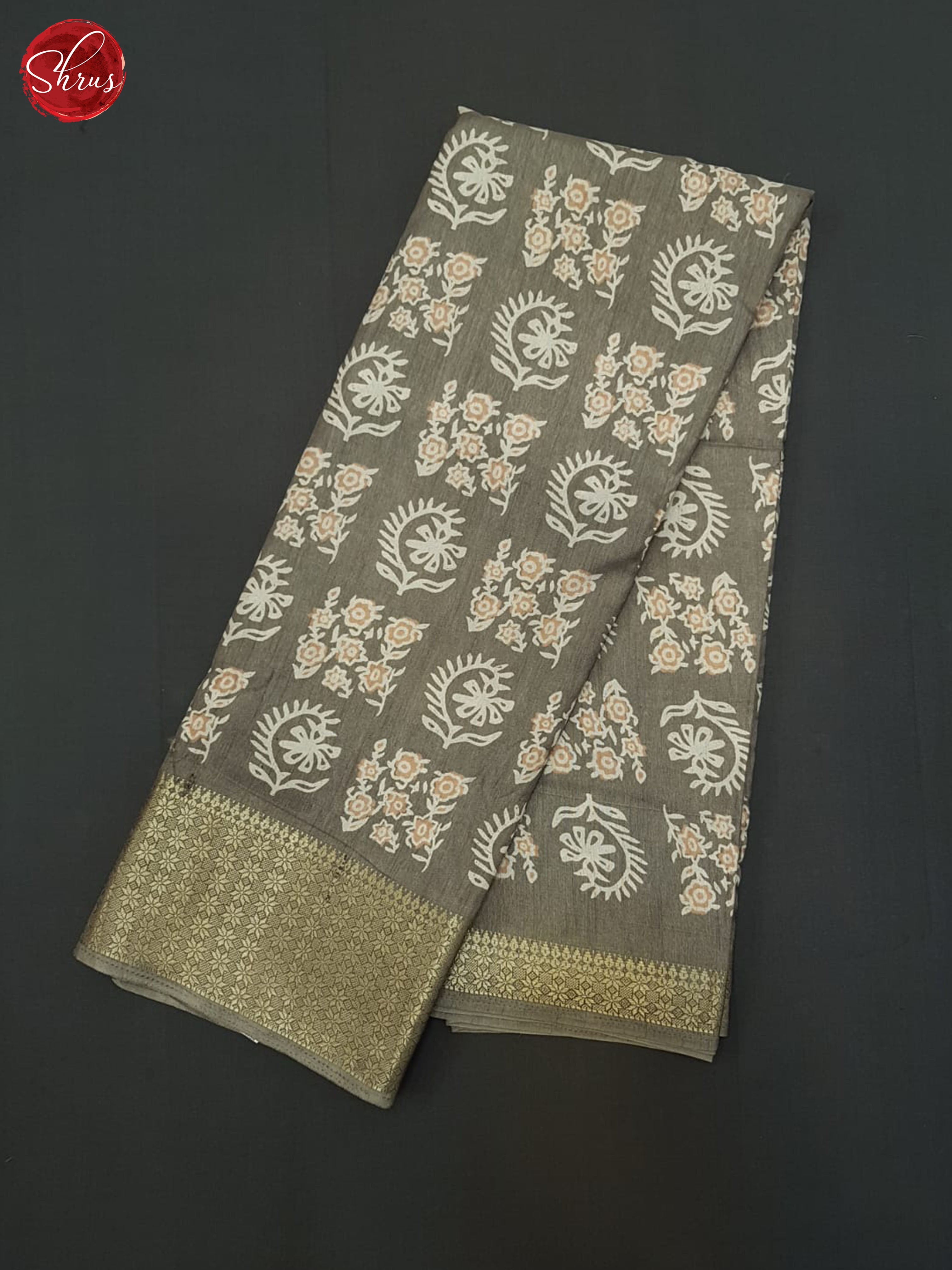 Grey(Single Tone)- Semi Crepe Saree - Shop on ShrusEternity.com