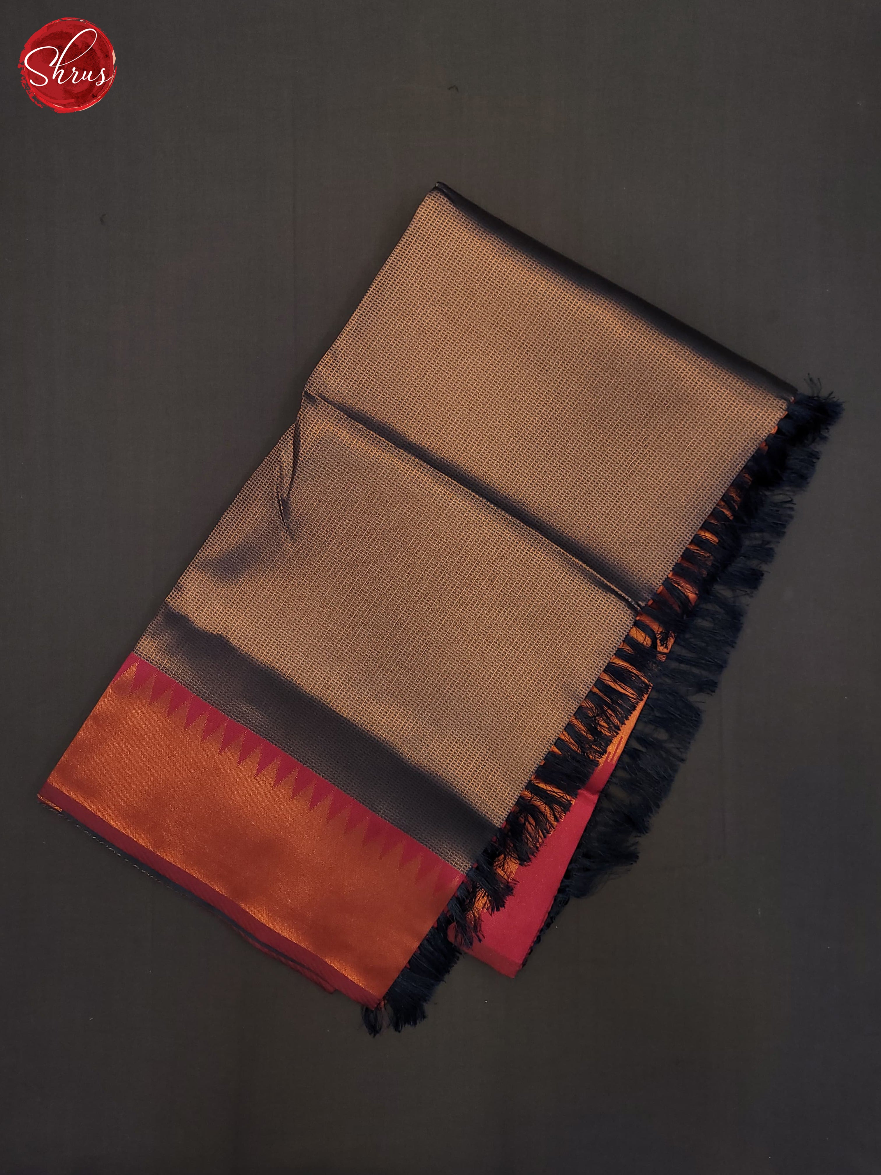 Peacock Blue & Maroon - Semi Kanchipuram Saree - Shop on ShrusEternity.com