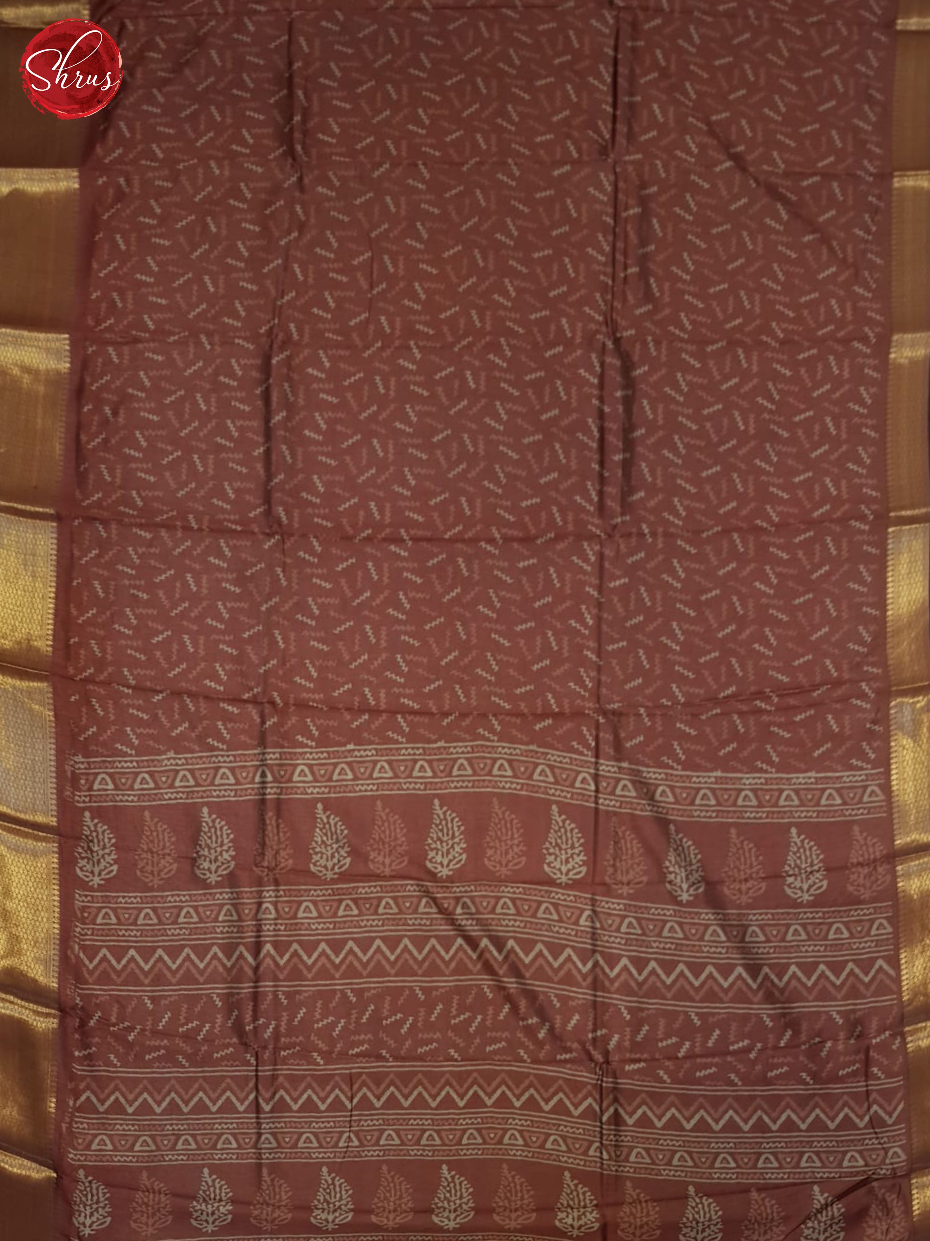 Brown(Single Tone) - Semi Crepe Saree - Shop on ShrusEternity.com