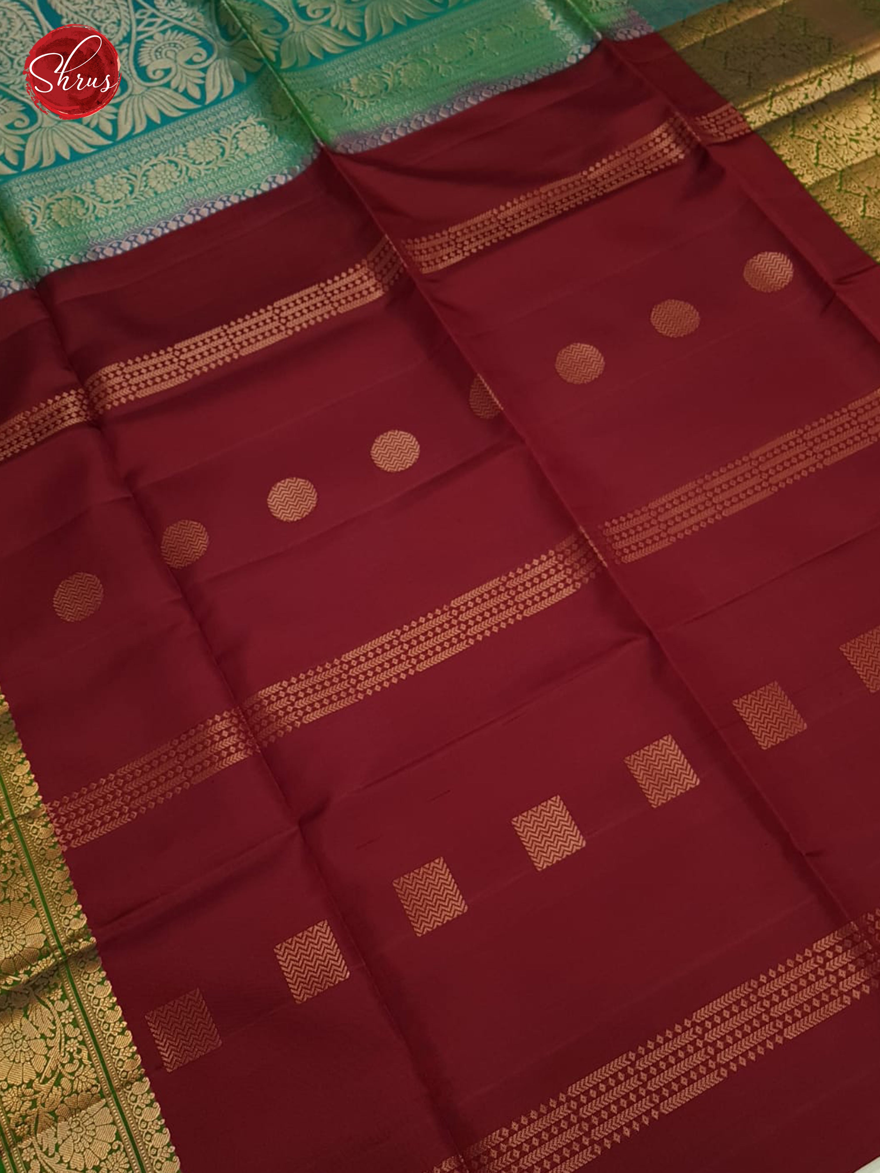 Araku Maroon And Green-Soft silk Saree-3