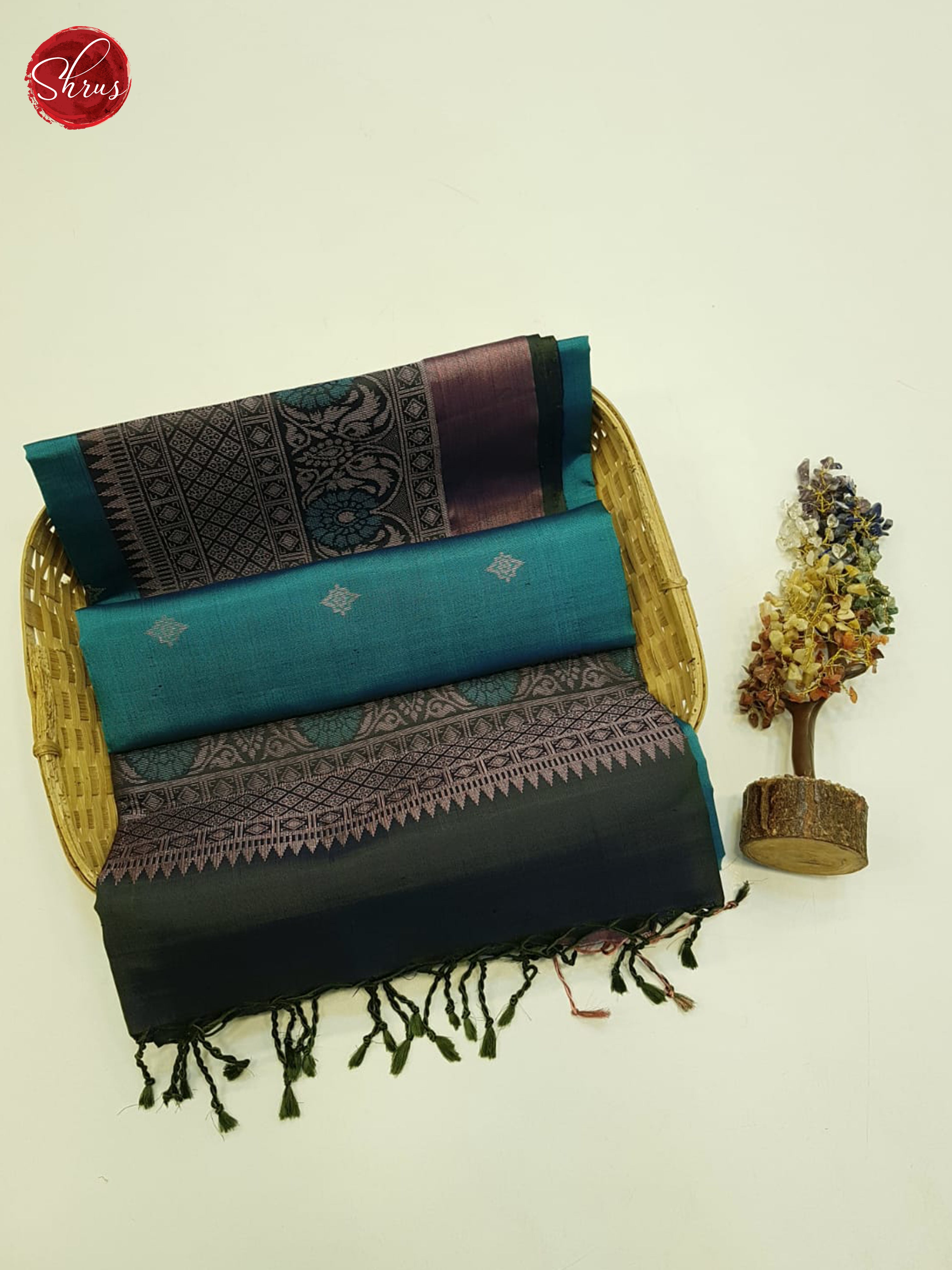 Blue And green -Soft silk saree-2