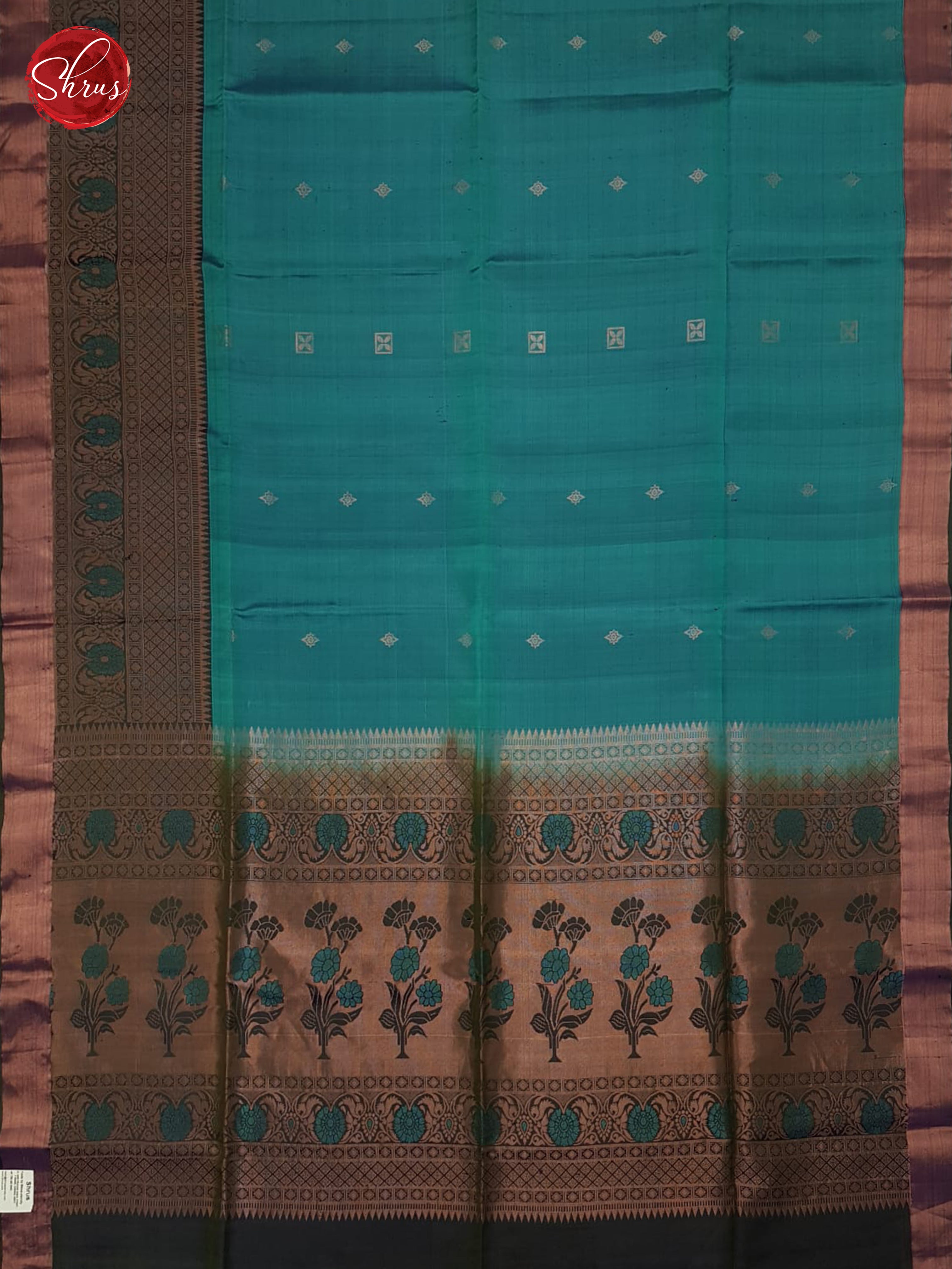 Blue And green -Soft silk saree-3