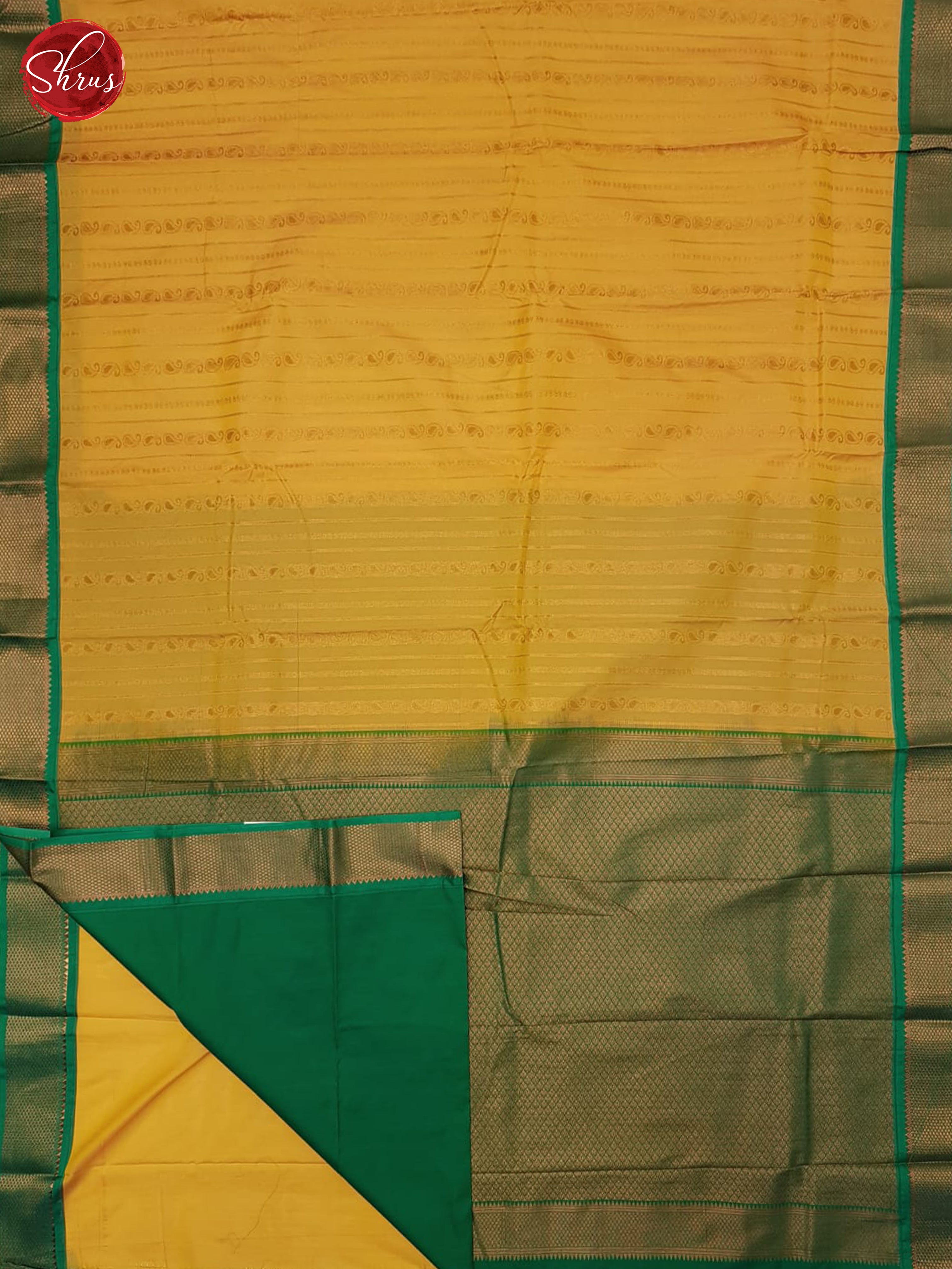 Peach & Green - Semi Kanchipuram Saree - Shop on ShrusEternity.com