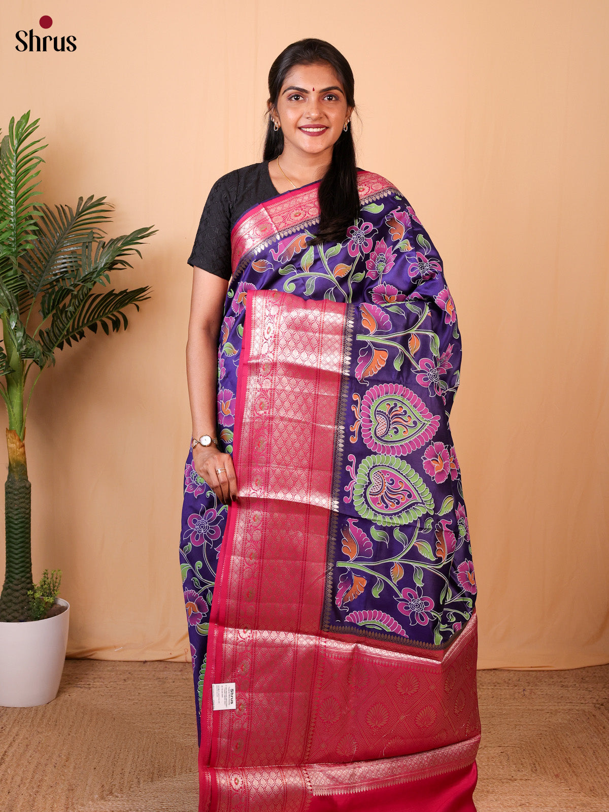 Violet & Maroon - Tussar Saree - Shop on ShrusEternity.com