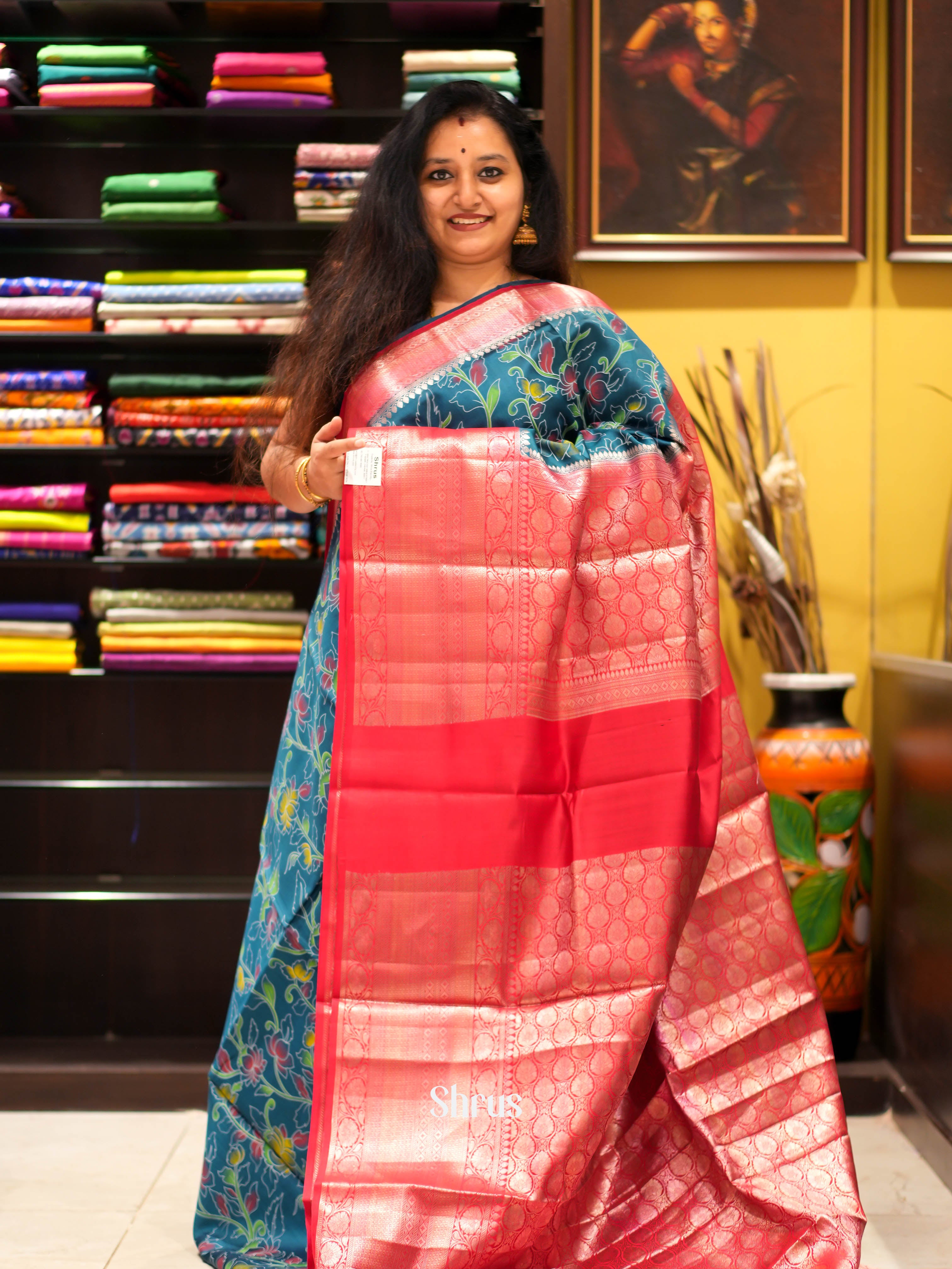 Blue And Pink- Tussar Saree - Shop on ShrusEternity.com