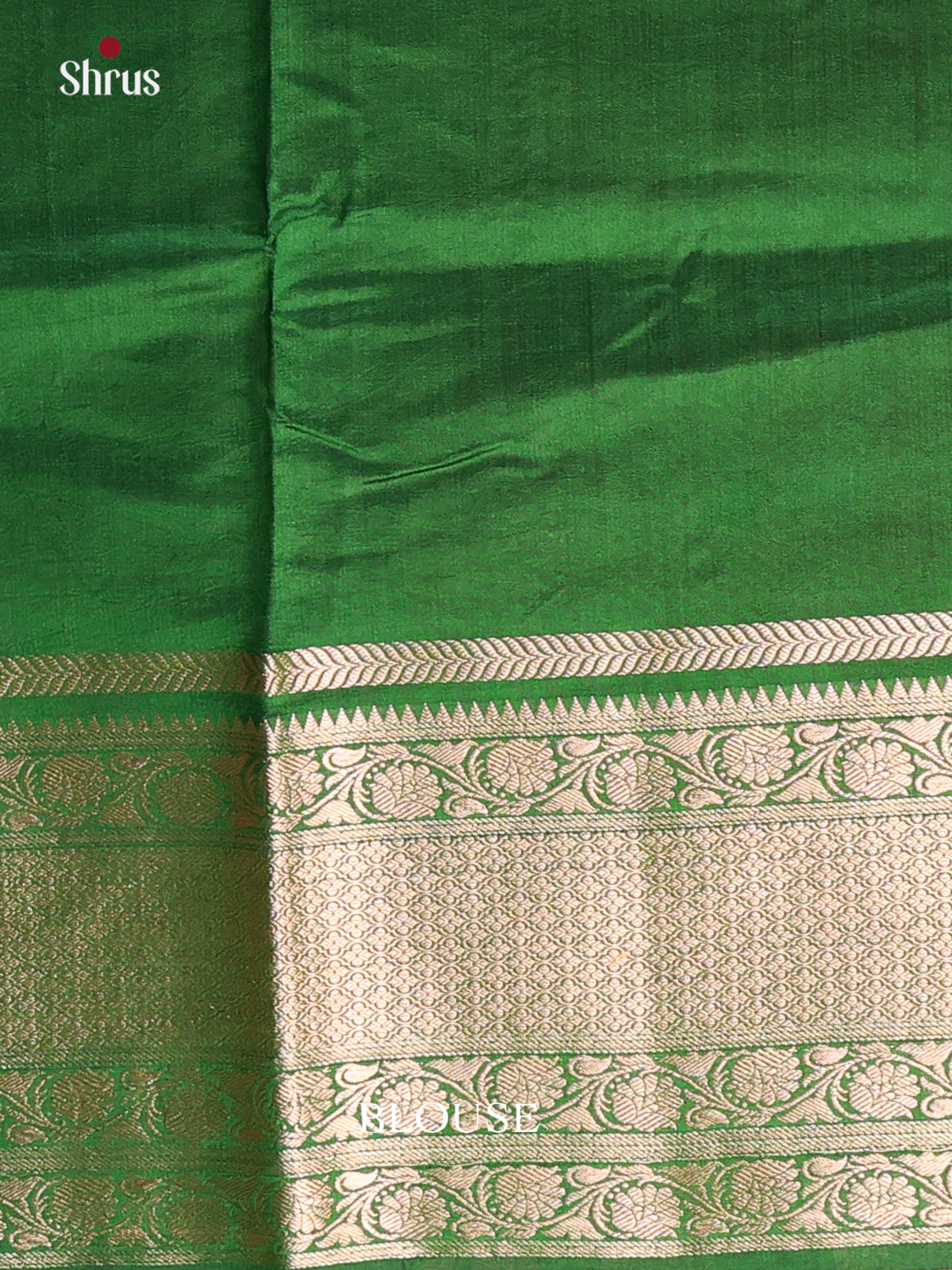 Flower Red & Green - Tussar Saree-1