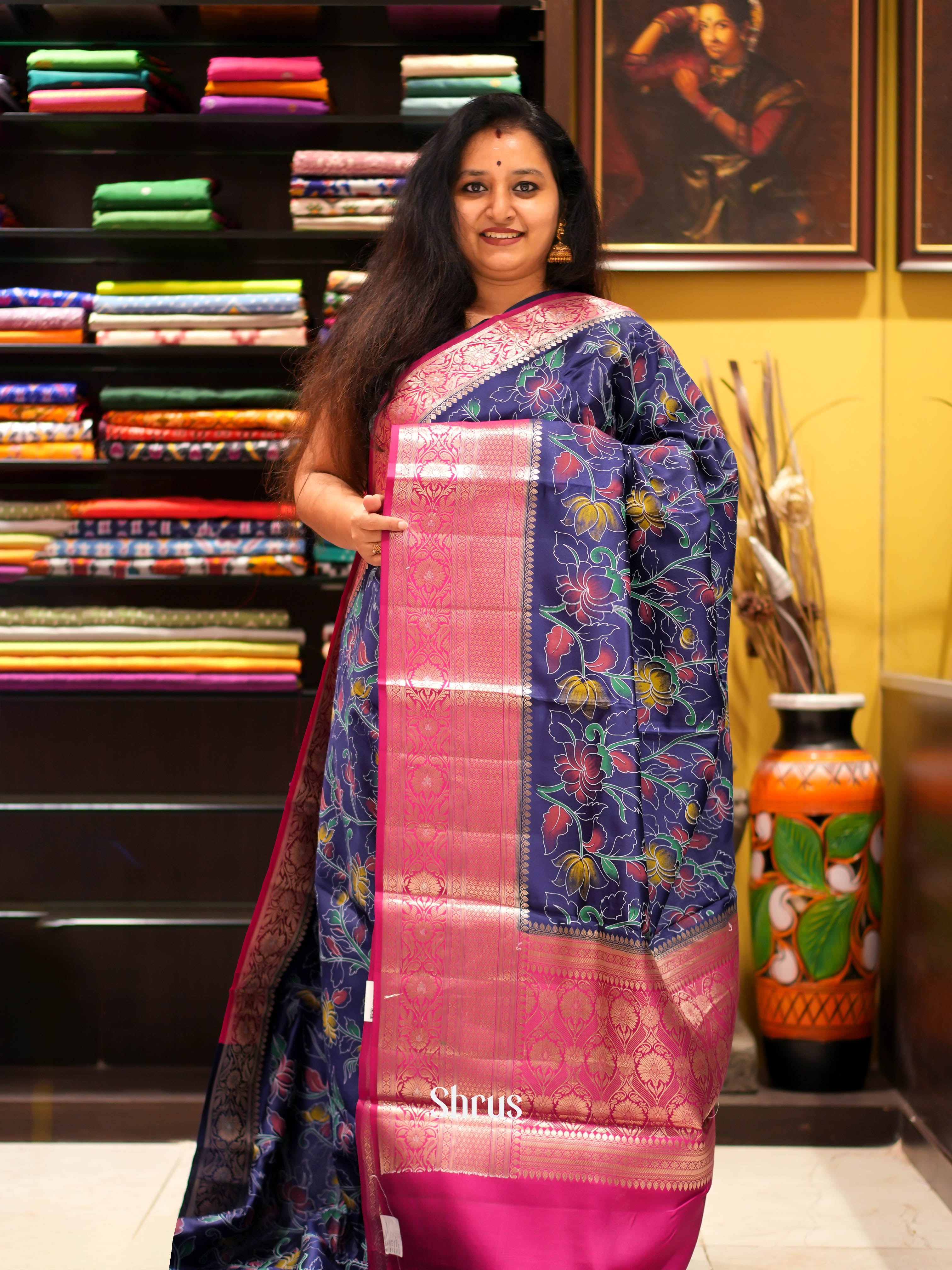 red & Green - Tussar Saree - Shop on ShrusEternity.com