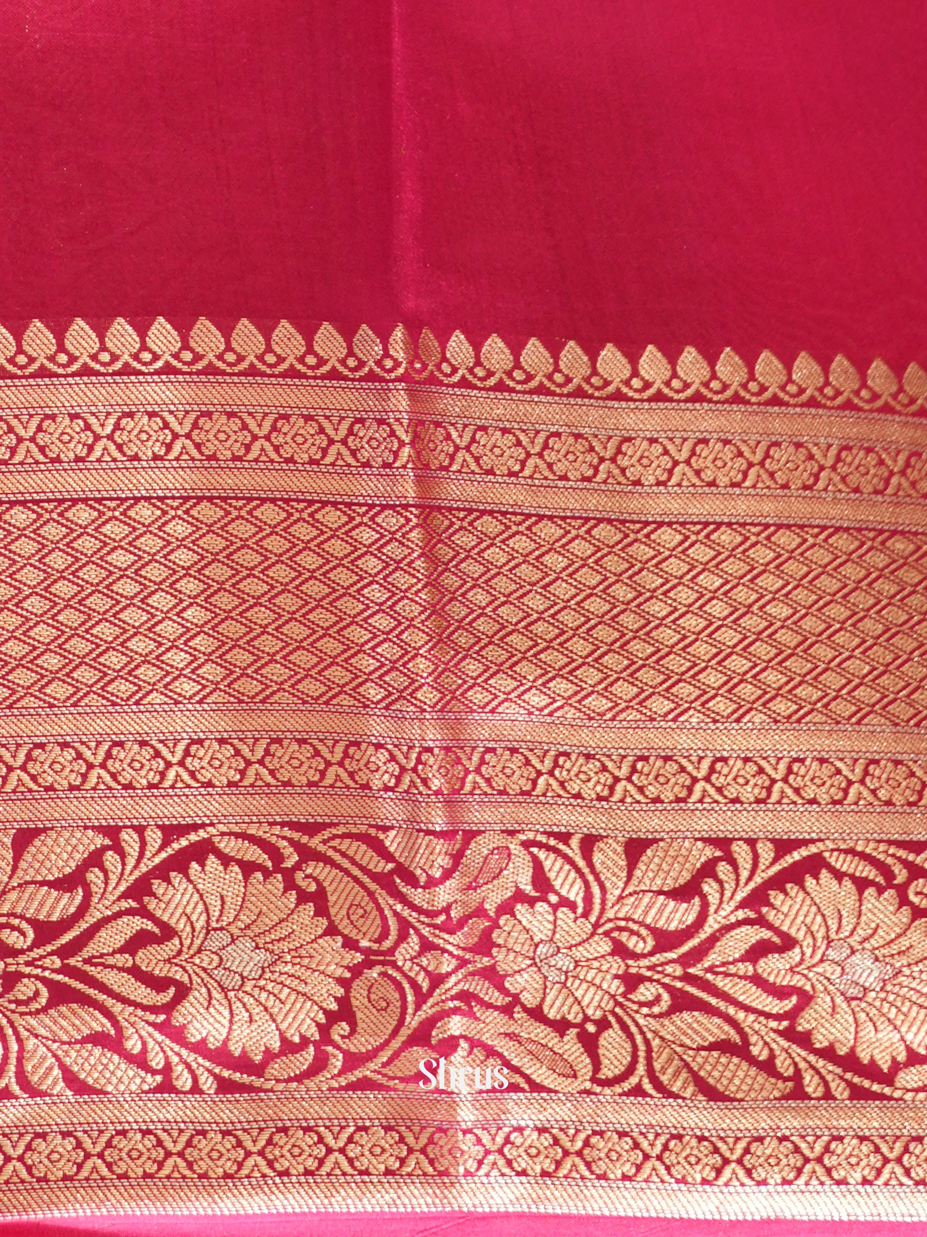 red & Green - Tussar Saree - Shop on ShrusEternity.com