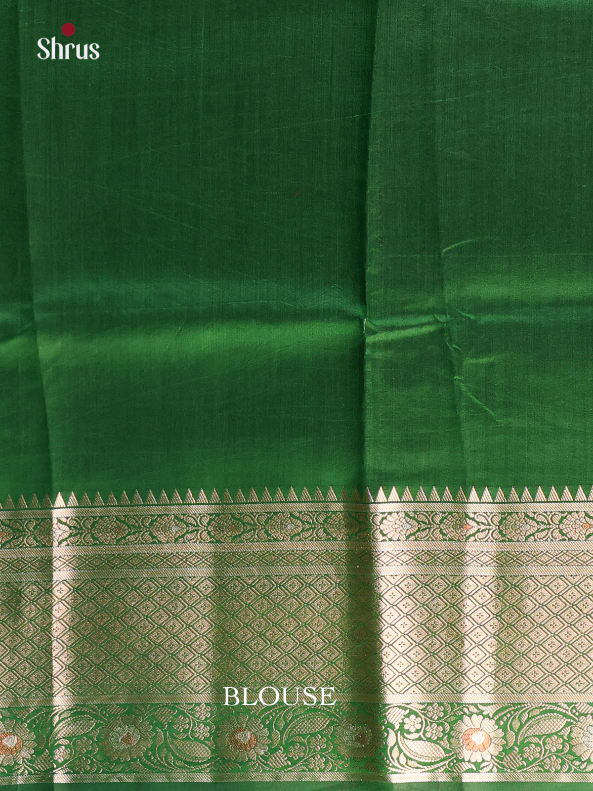 flower design Red & Green - Tussar Saree-1