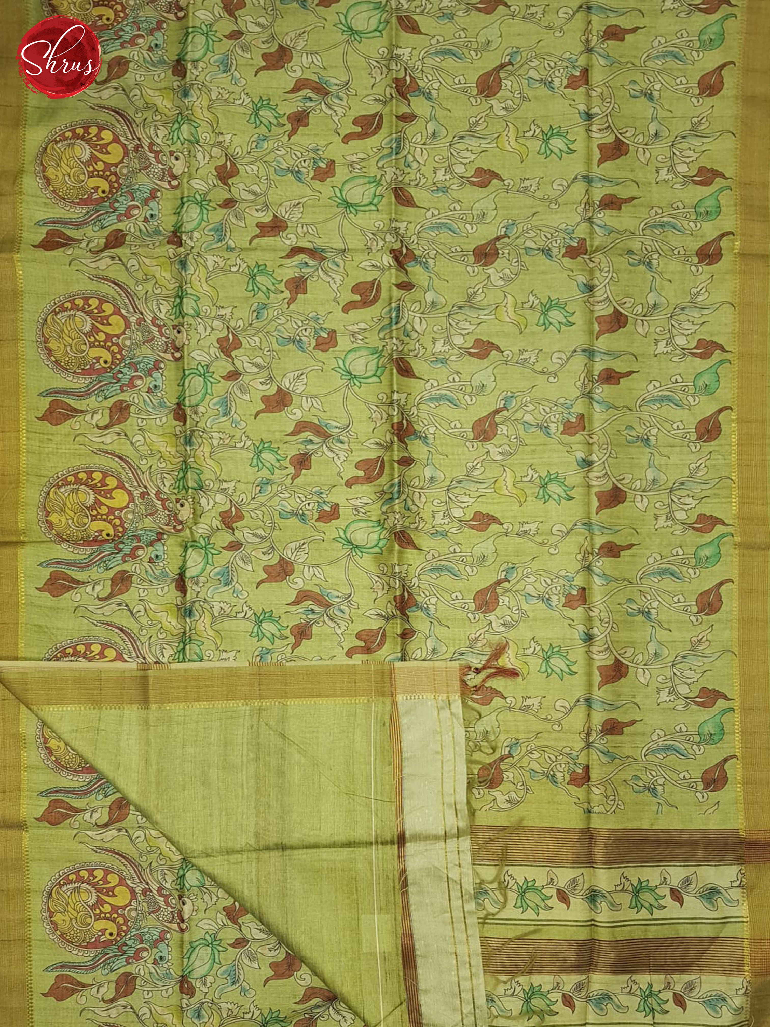 Green(Single Tone) - Semi Silkcotton Saree - Shop on ShrusEternity.com